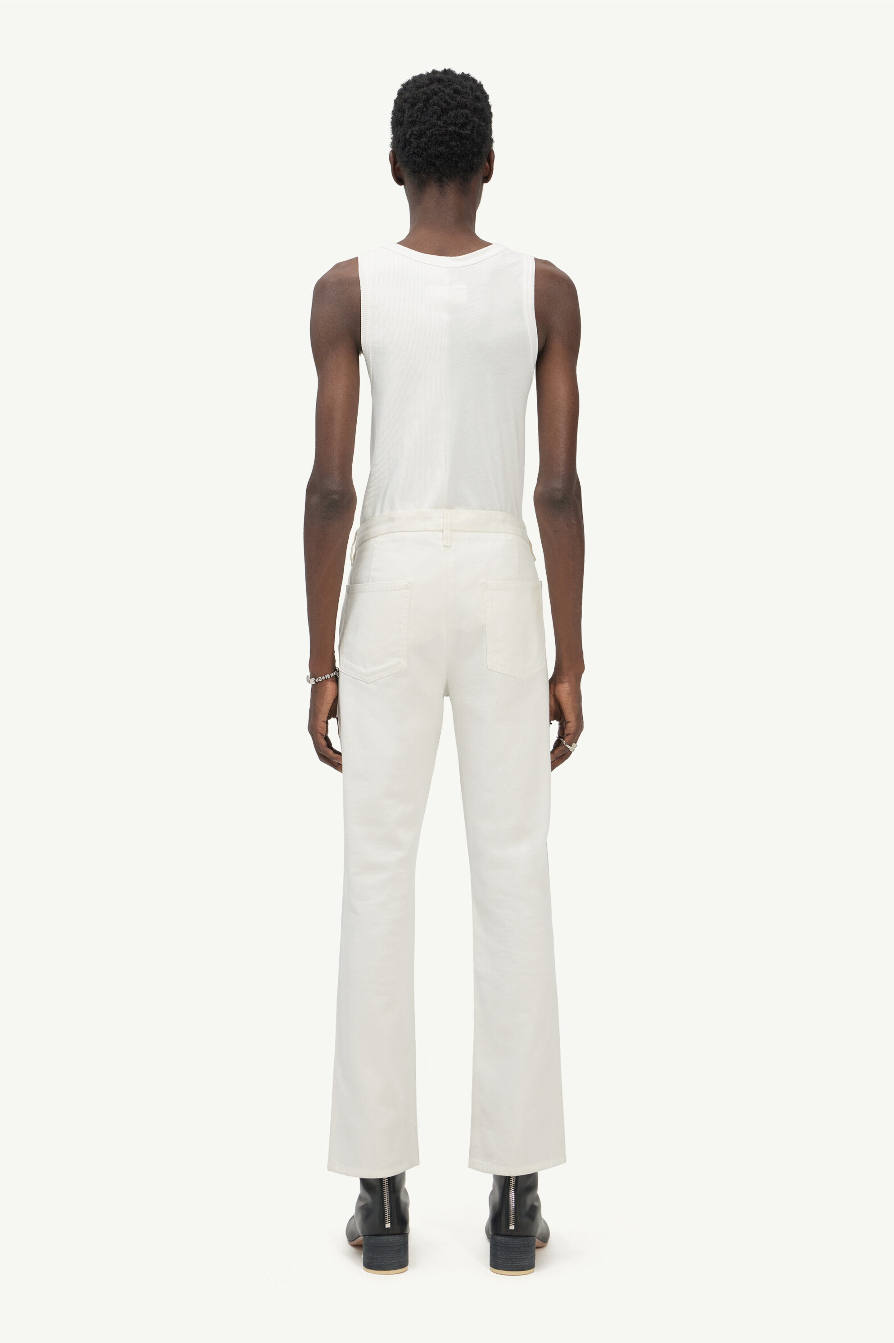 MAISON MARGIELA MEN'S SILVER METALLIC TAILORED TROUSERS