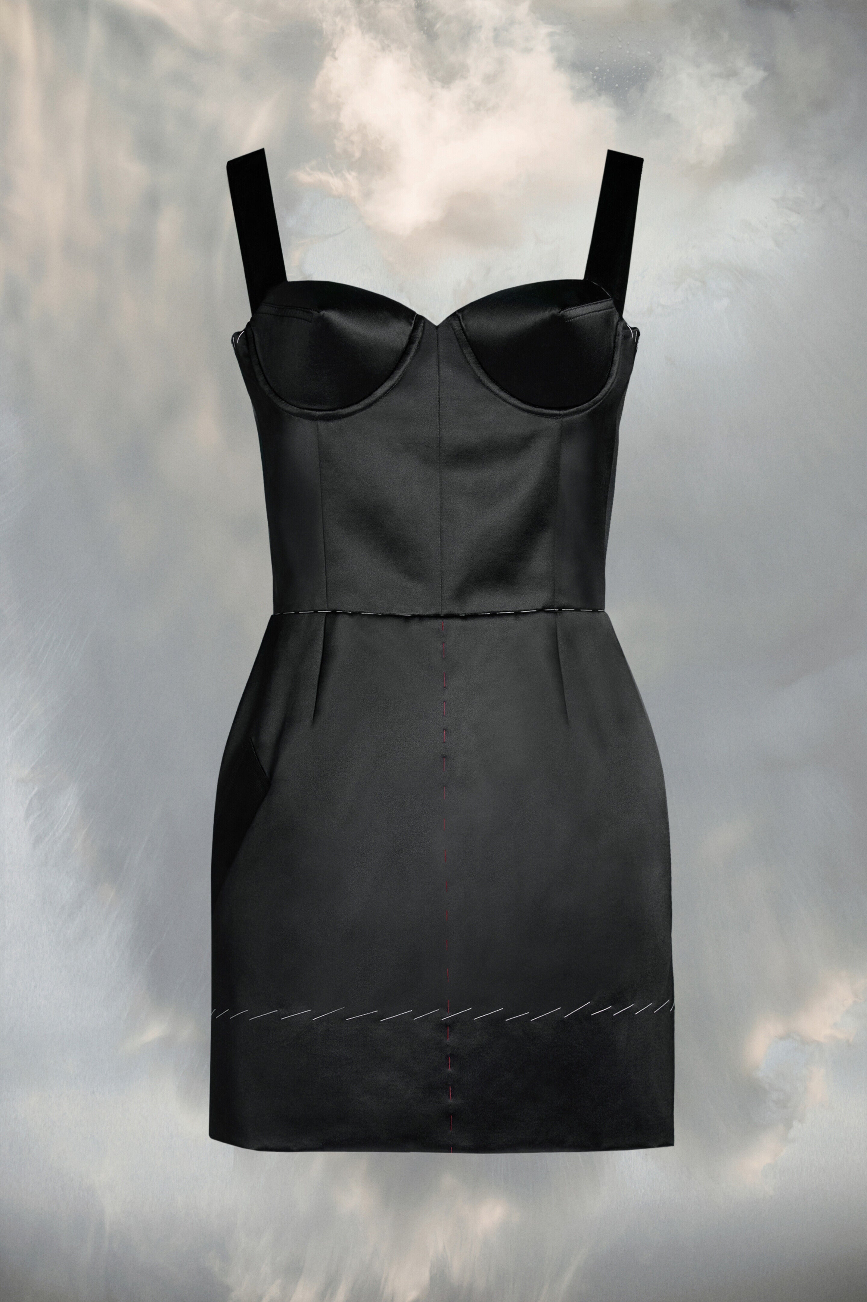MAISON MARGIELA WOMEN'S BLACK MINI DRESS WITH BUSTIER