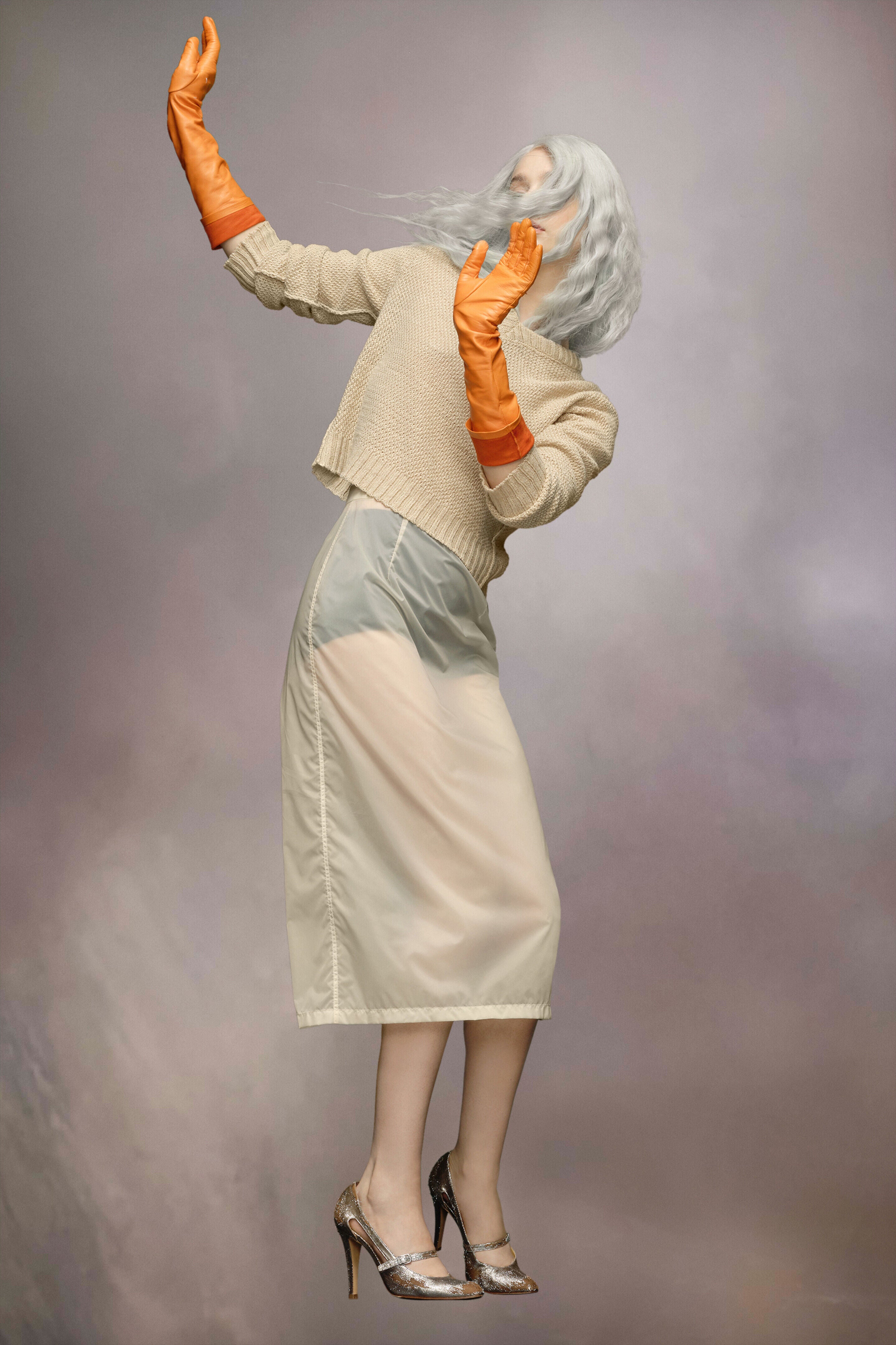 MAISON MARGIELA WOMEN'S BUTTER MIDI SKIRT