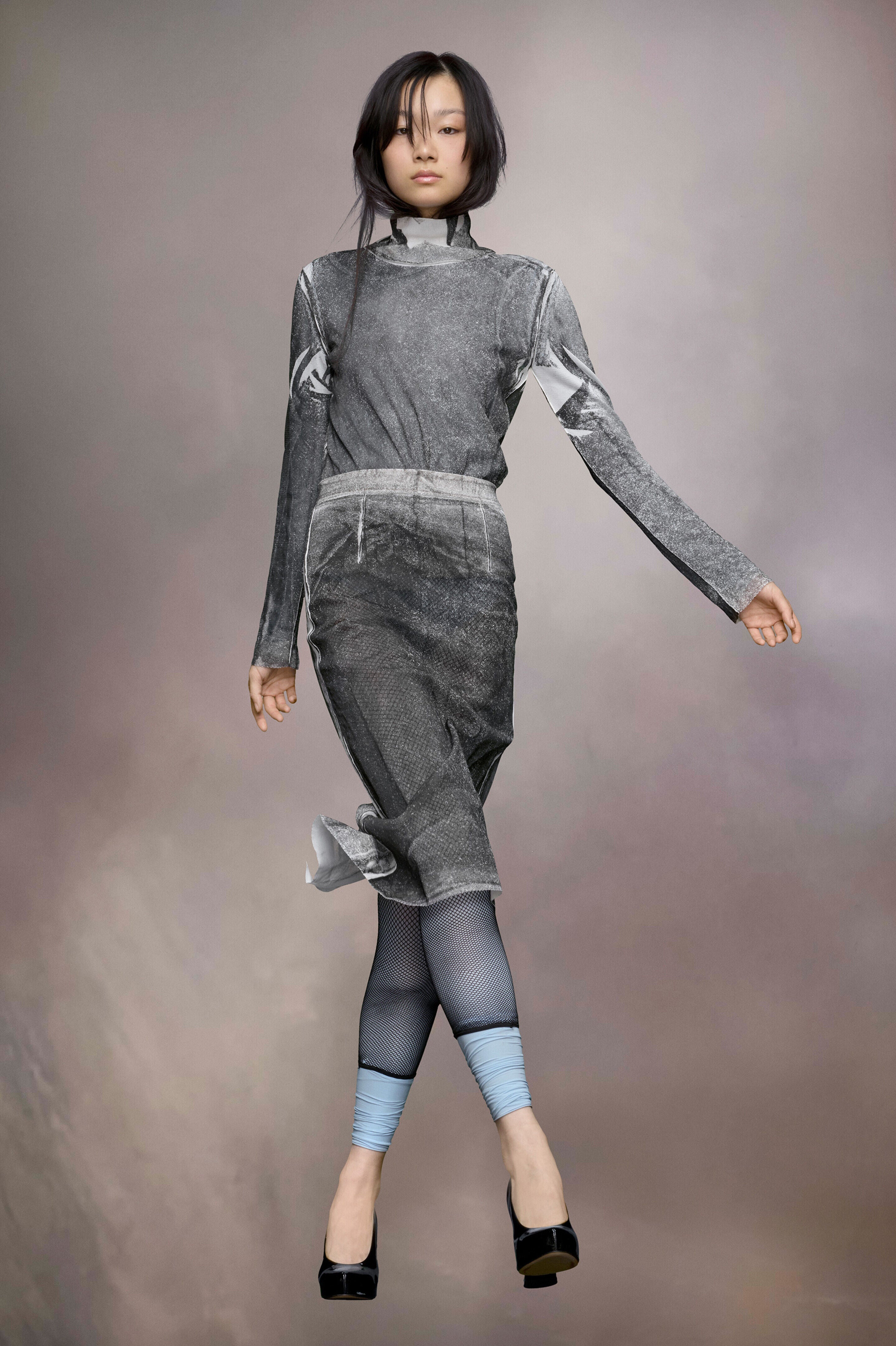 MAISON MARGIELA WOMEN'S OFF-WHITE MIDI SKIRT WITH TEXTURE