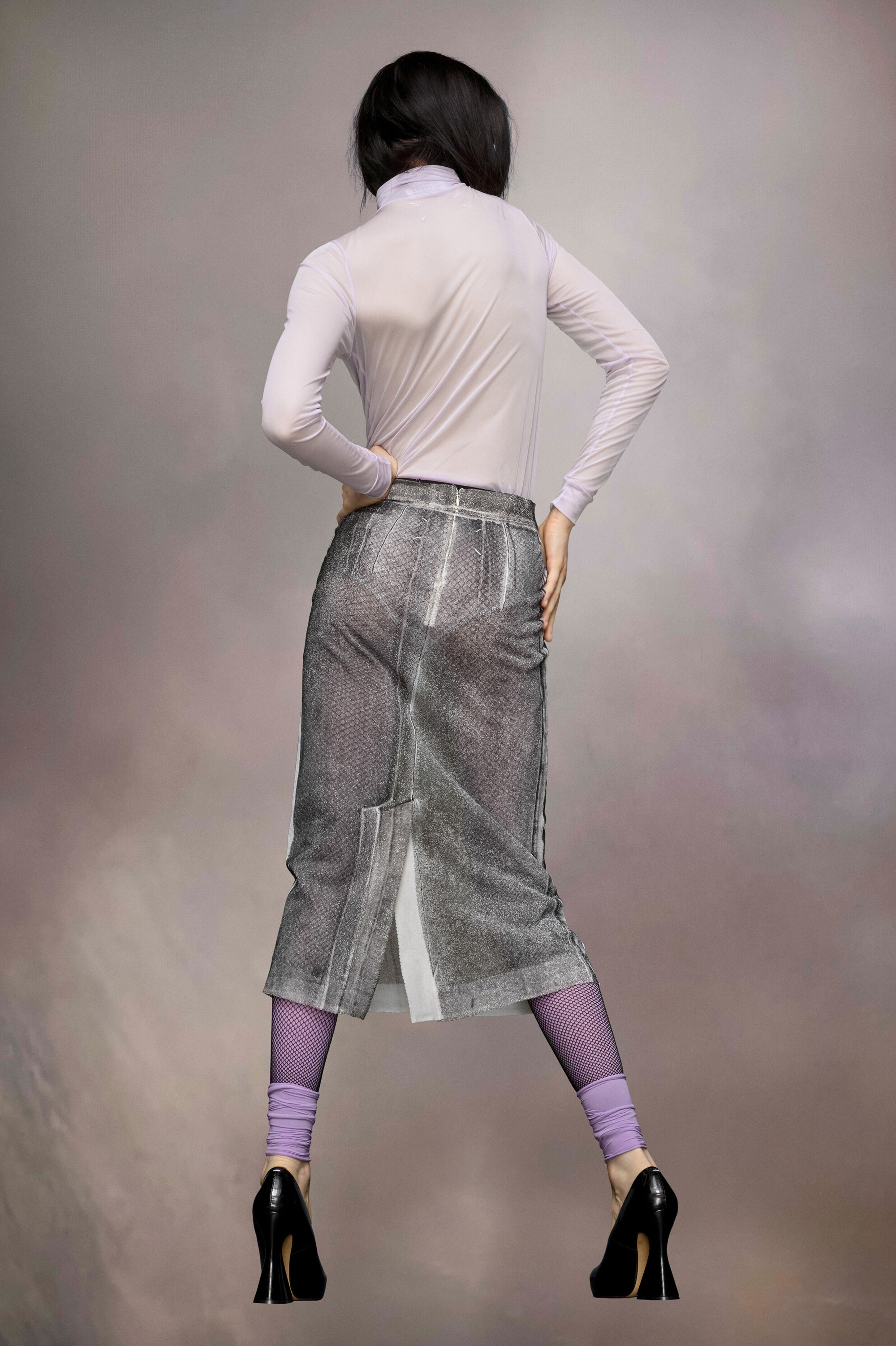 MAISON MARGIELA WOMEN'S LILAC TURTLENECK BODYSUIT