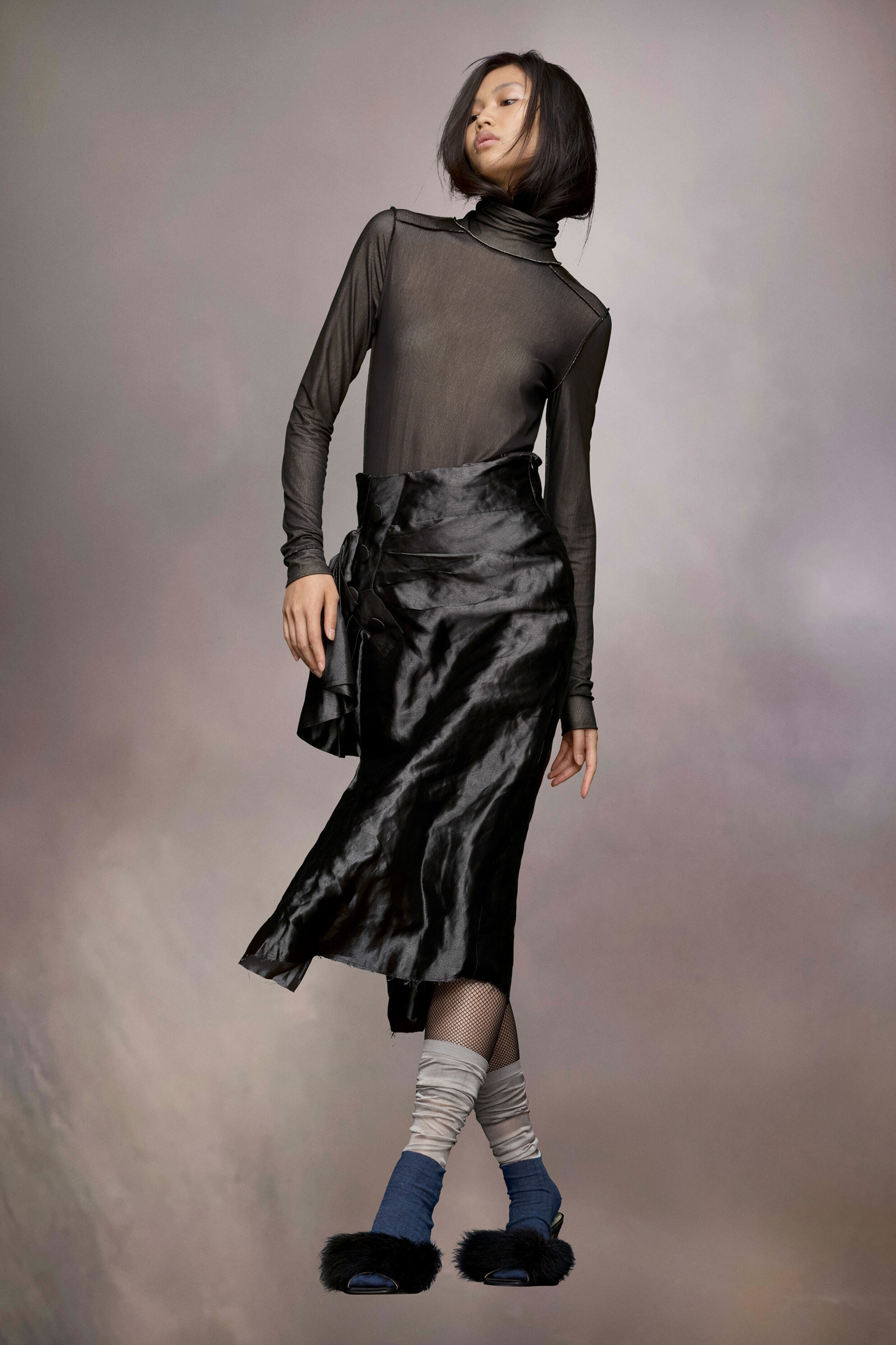 MAISON MARGIELA WOMEN'S BLACK TURTLENECK BODYSUIT
