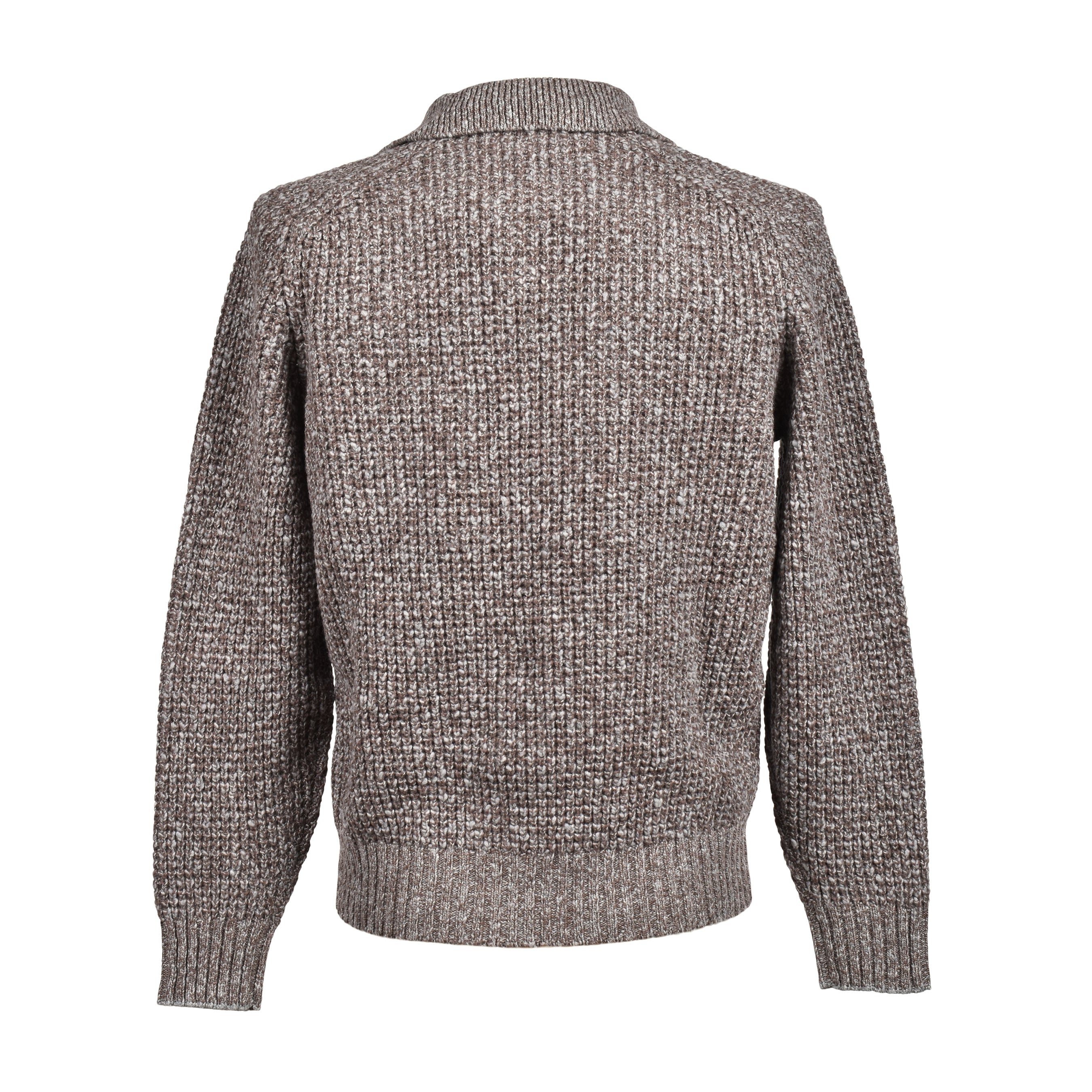 BRUNELLO CUCINELLI MEN'S BROWN CASHMERE WOOL KNIT SWEATER