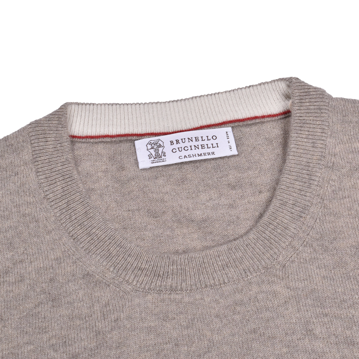 BRUNELLO CUCINELLI MEN'S TOW BEIGE CASHMERE CREW NECK SWEATER