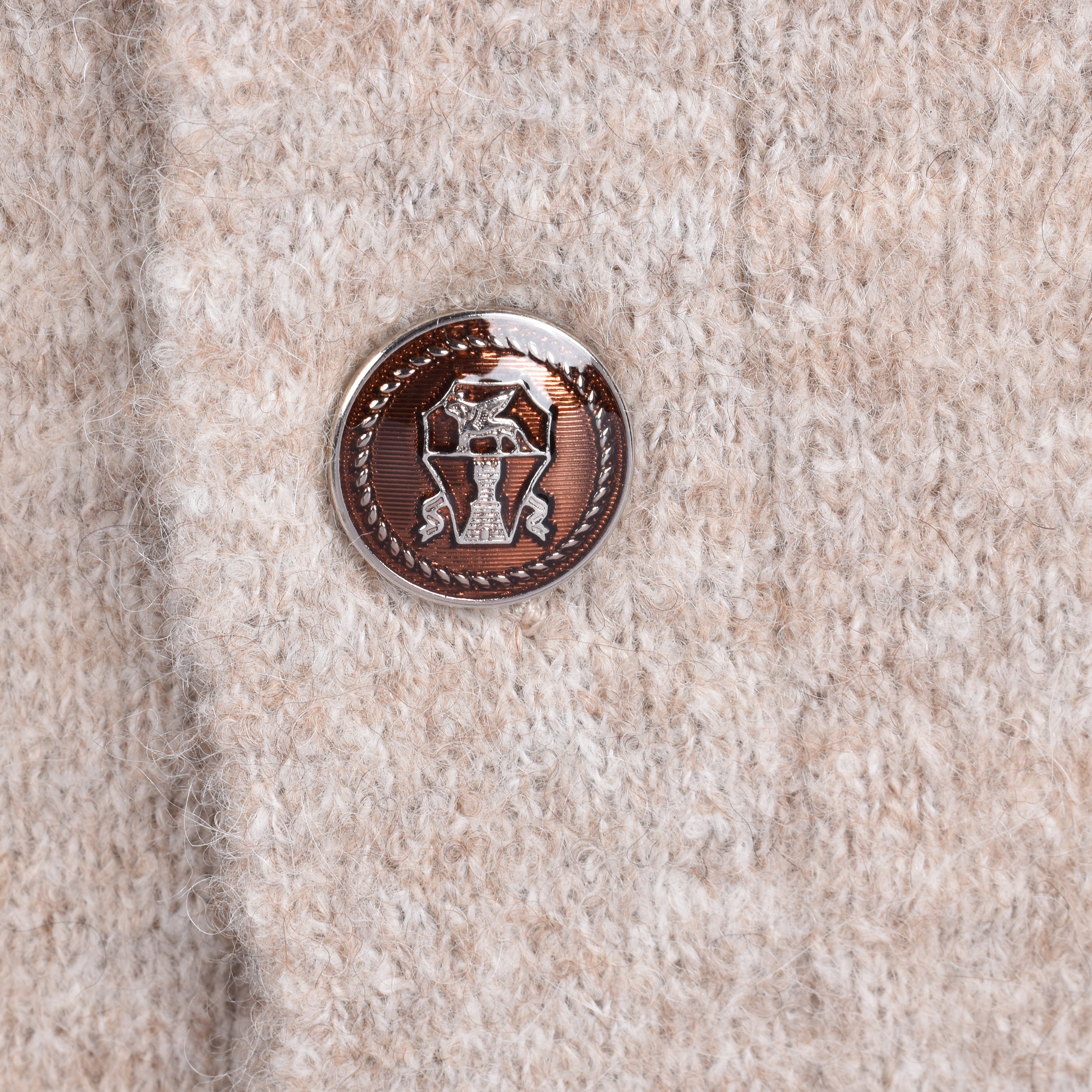 BRUNELLO CUCINELLI MEN'S SAND WOOL BLEND CARDIGAN SWEATER