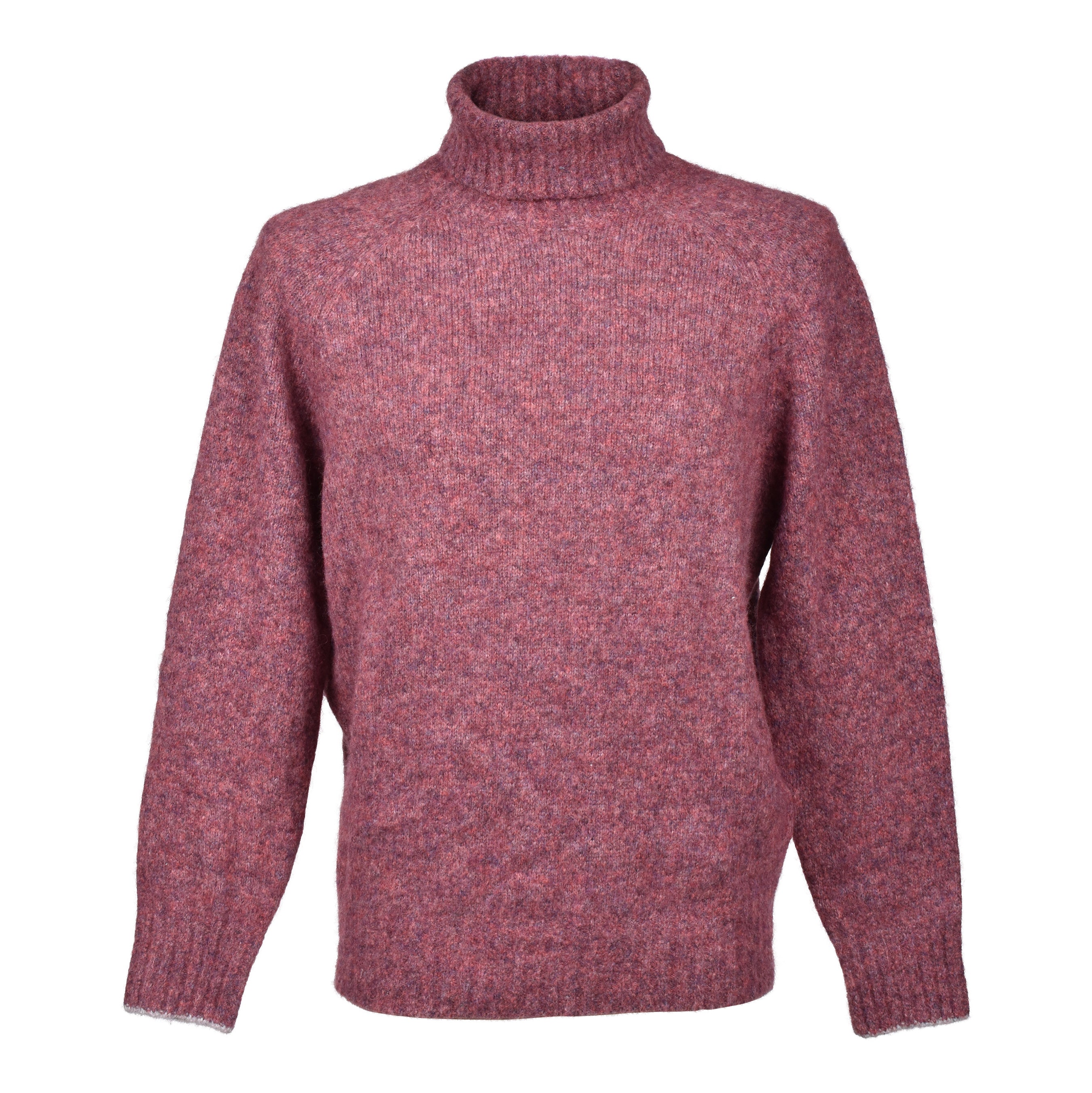BRUNELLO CUCINELLI MEN'S PURPLE WOOL BLEND TURTLENECK SWEATER