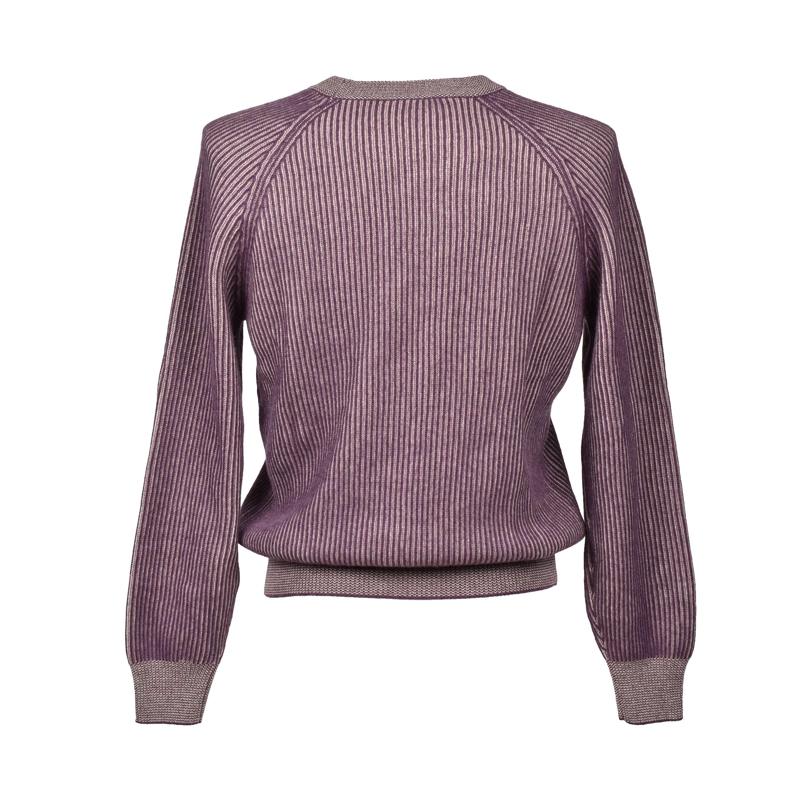 BRUNELLO CUCINELLI MEN'S PURPLE CASHMERE CREW NECK SWEATER