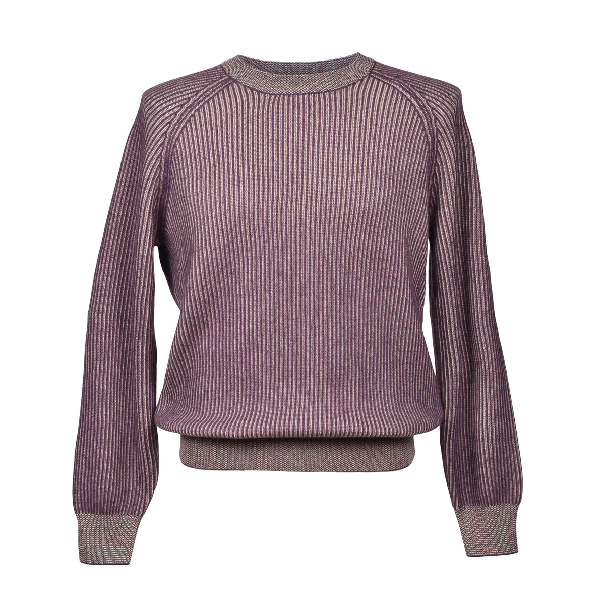BRUNELLO CUCINELLI MEN'S PURPLE CASHMERE CREWNECK SWEATER