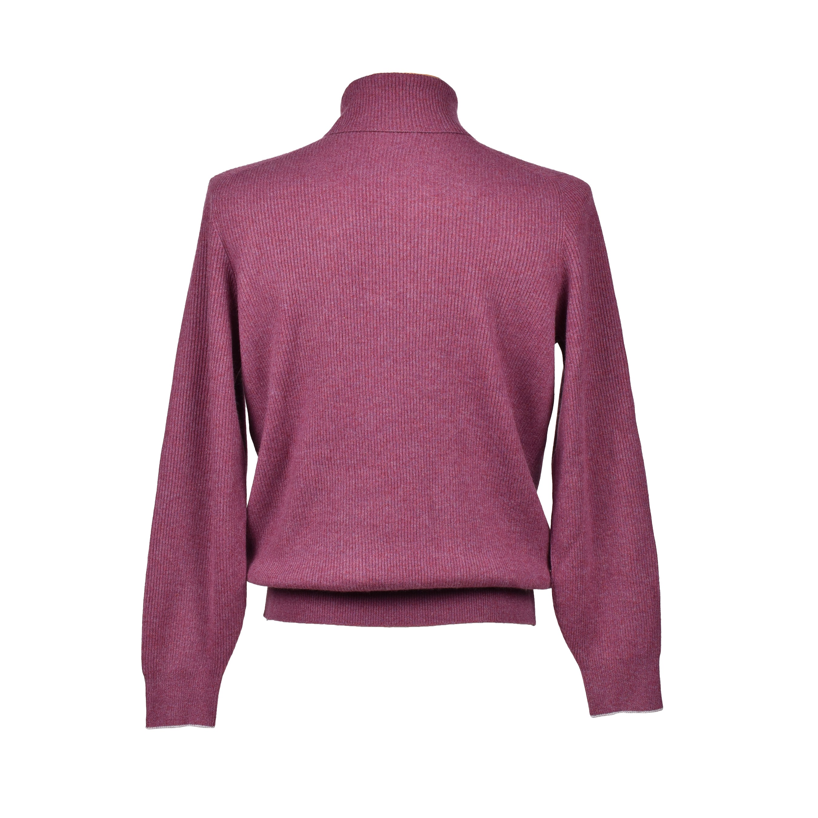 BRUNELLO CUCINELLI MEN'S PURPLE CASHMERE TURTLENECK SWEATER