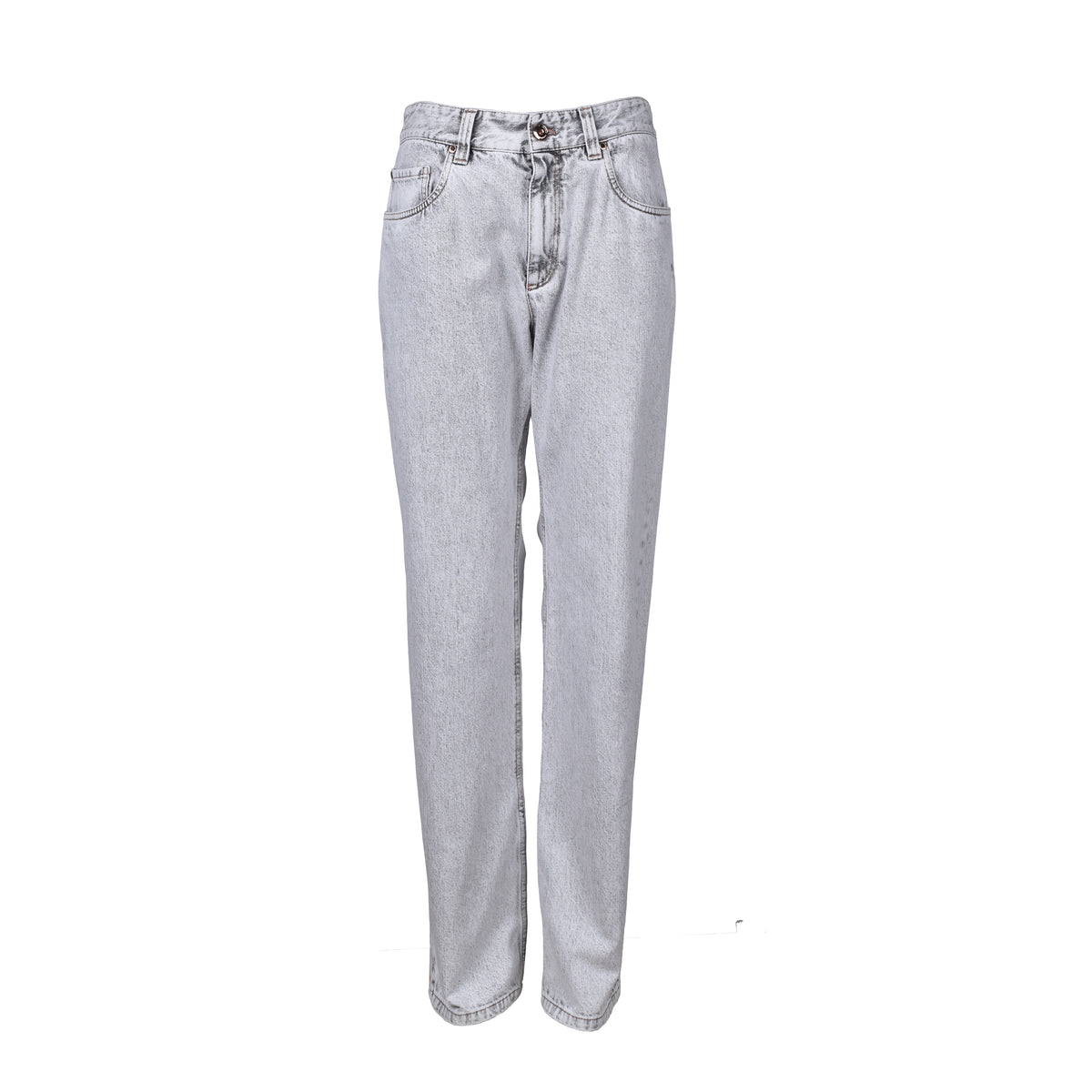 BRUNELLO CUCINELLI WOMEN'S LIGHT GREY RETRO TROUSERS