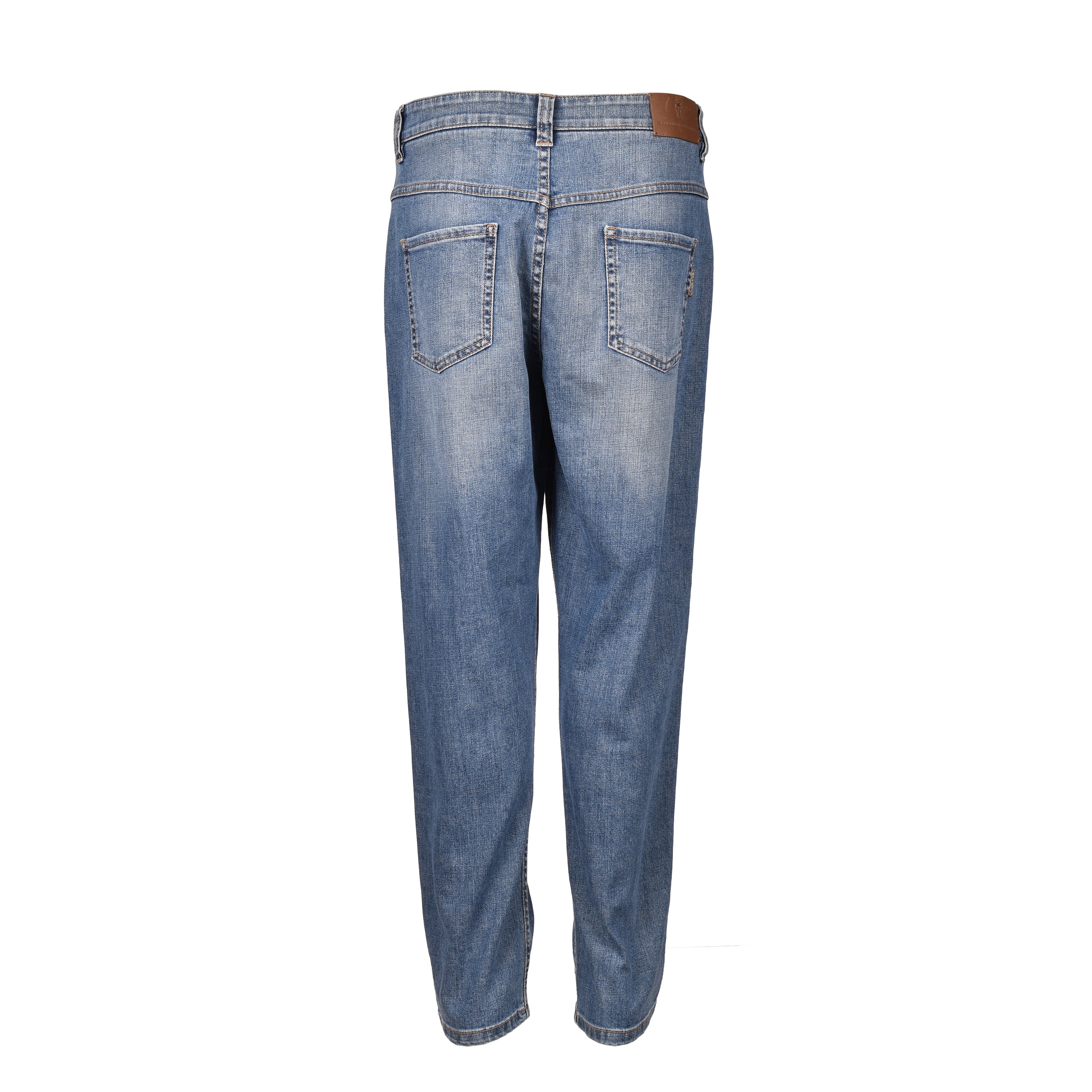 BRUNELLO CUCINELLI WOMEN'S MEDIUM BLUE TAPERED TROUSERS