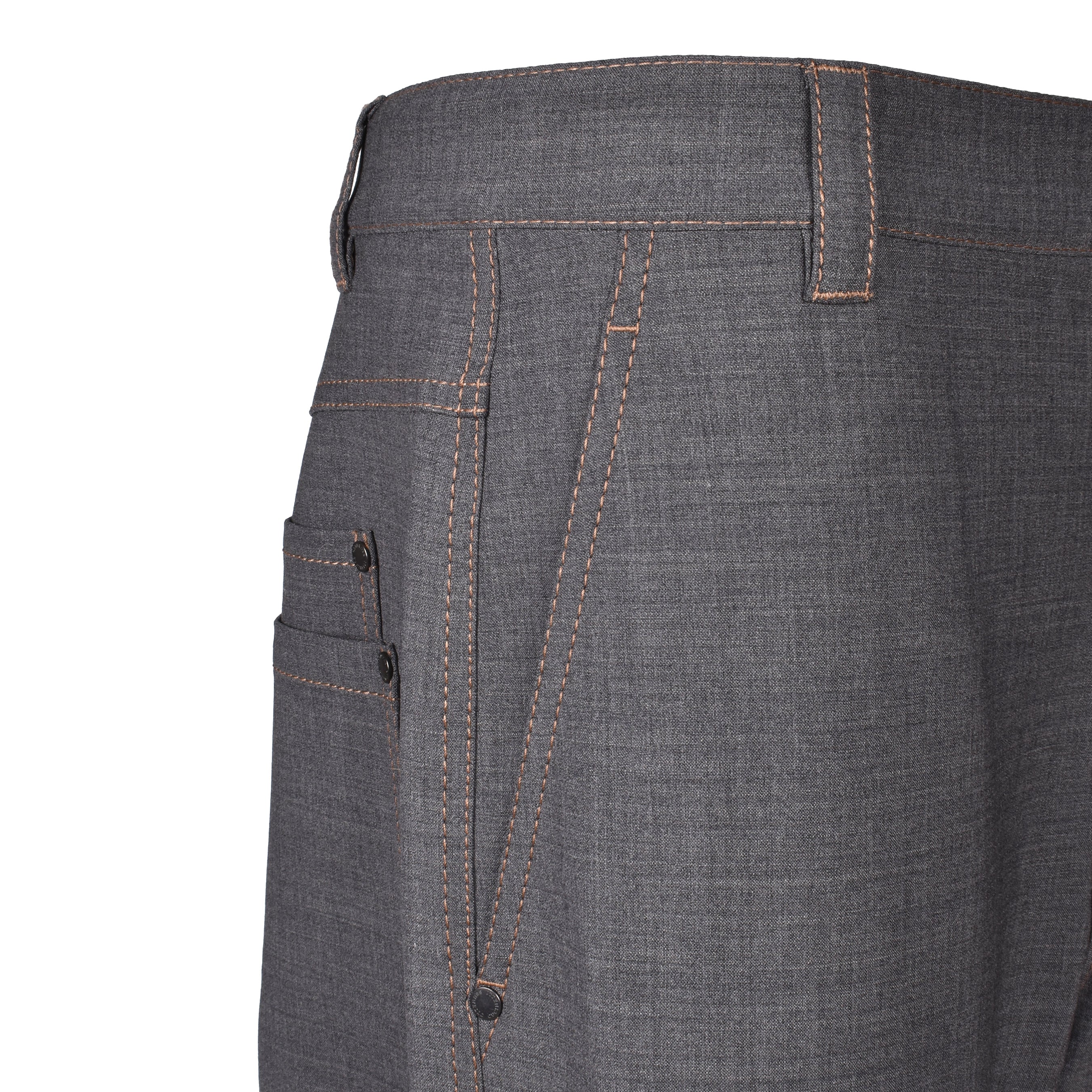 BRUNELLO CUCINELLI WOMEN'S MEDIUM GREY WOOL BLEND TROUSERS