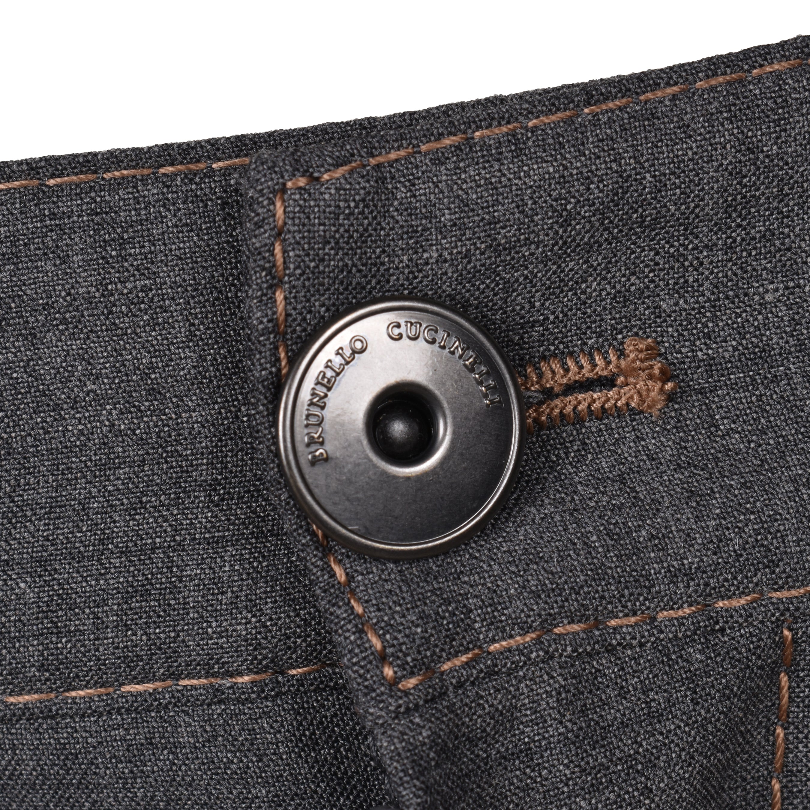 BRUNELLO CUCINELLI WOMEN'S GREY WOOL STRAIGHT TROUSERS