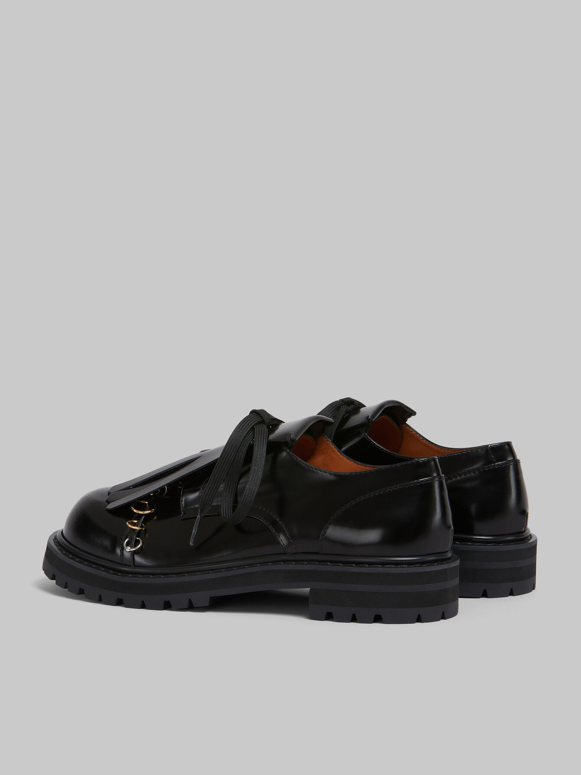 MARNI MEN'S BLACK LEATHER PLATFORM SHOES