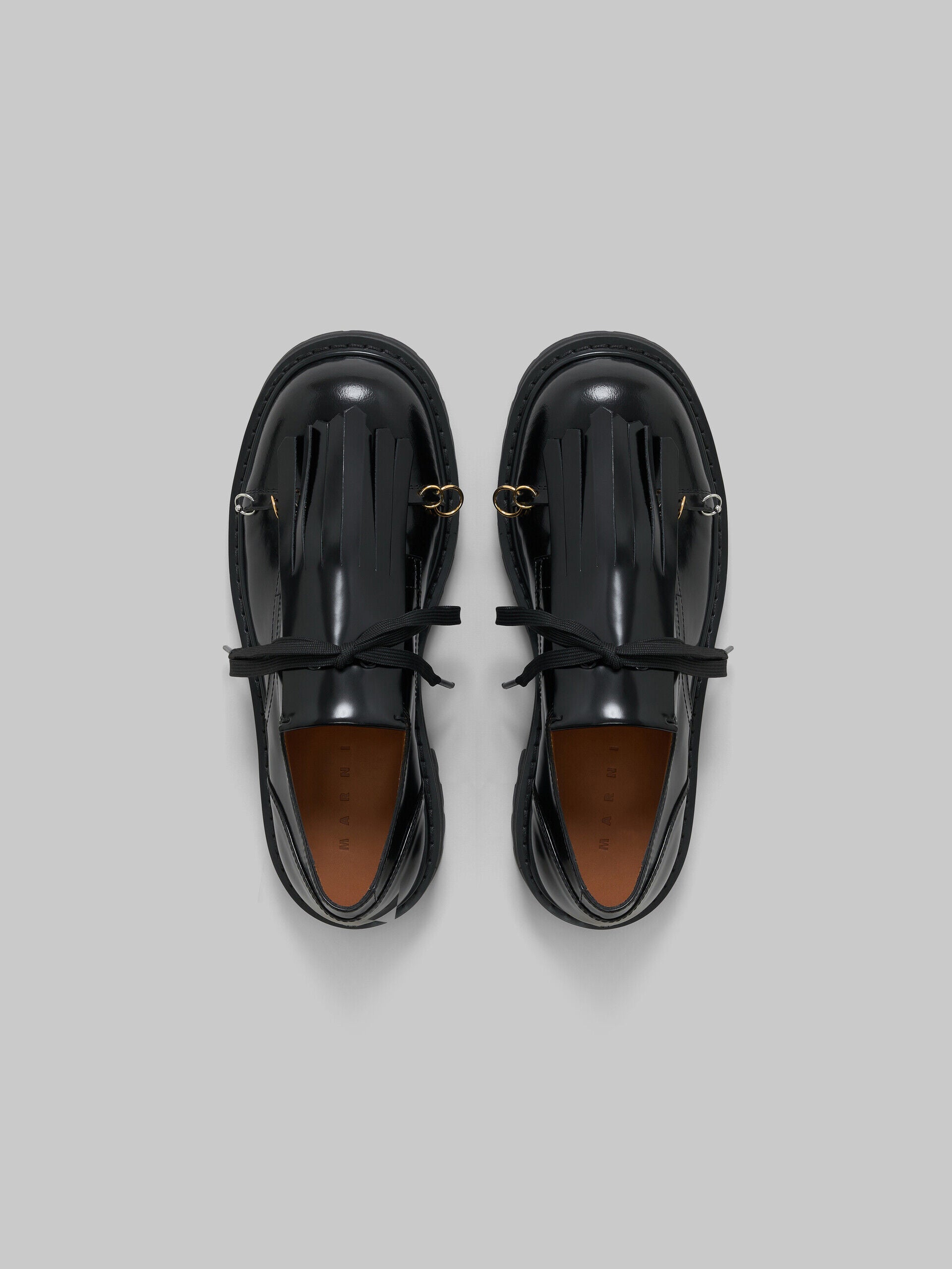 MARNI MEN'S BLACK LEATHER PLATFORM SHOES