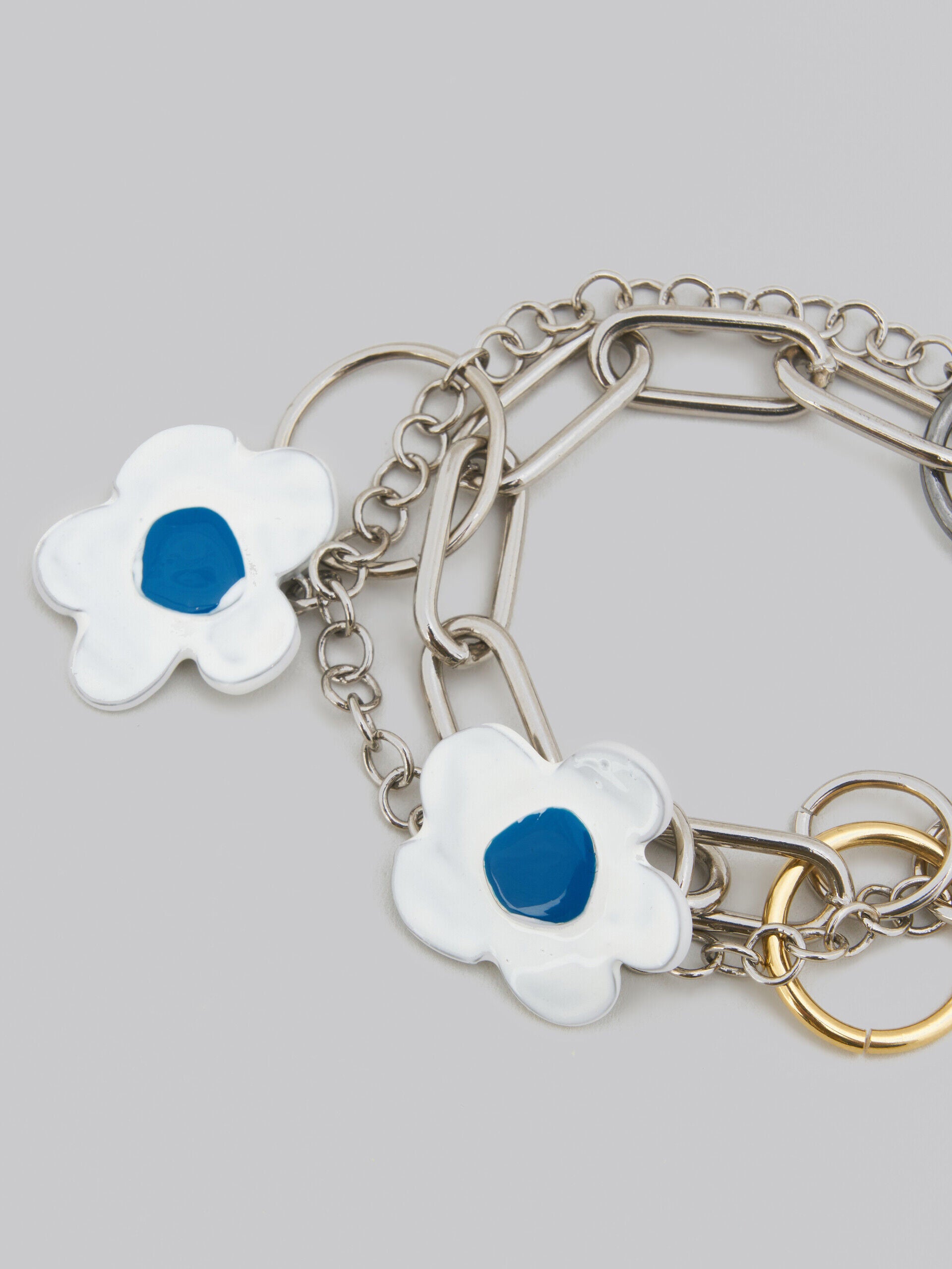 MARNI WOMEN'S STONE WHITE FLORAL CHAIN BRACELET
