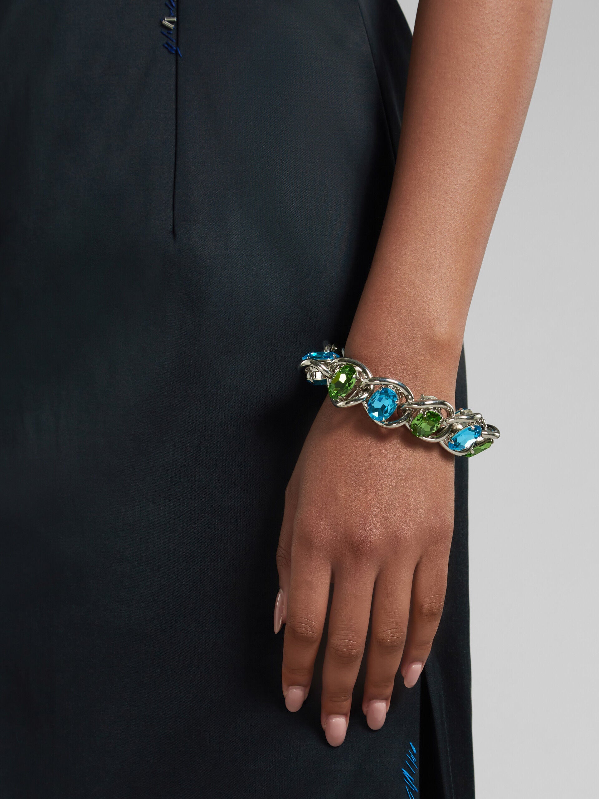 MARNI WOMEN'S AQUAMARINE AND KIWI GEMSTONE BRACELET