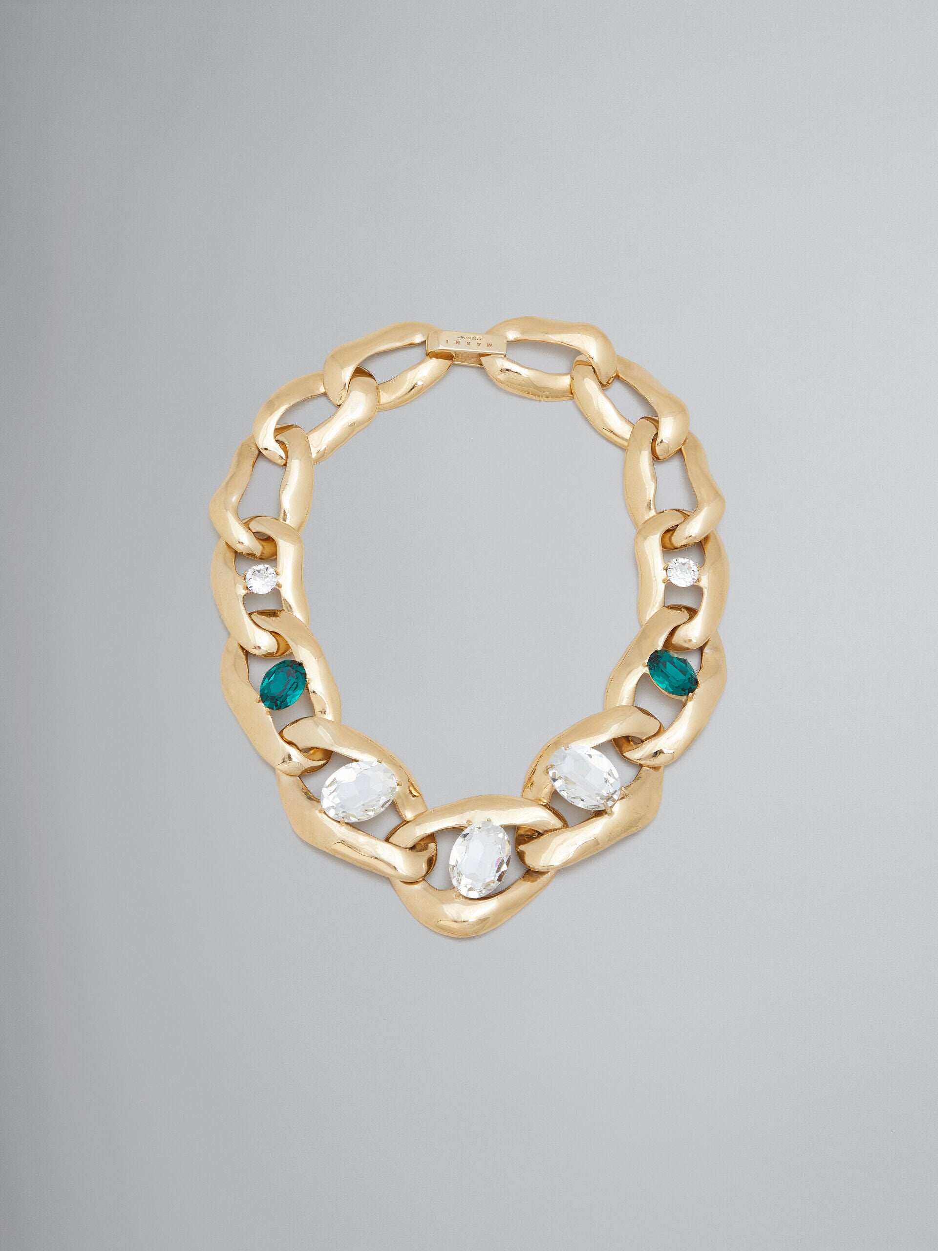MARNI WOMEN'S GOLD CHAIN NECKLACE WITH GEMSTONES