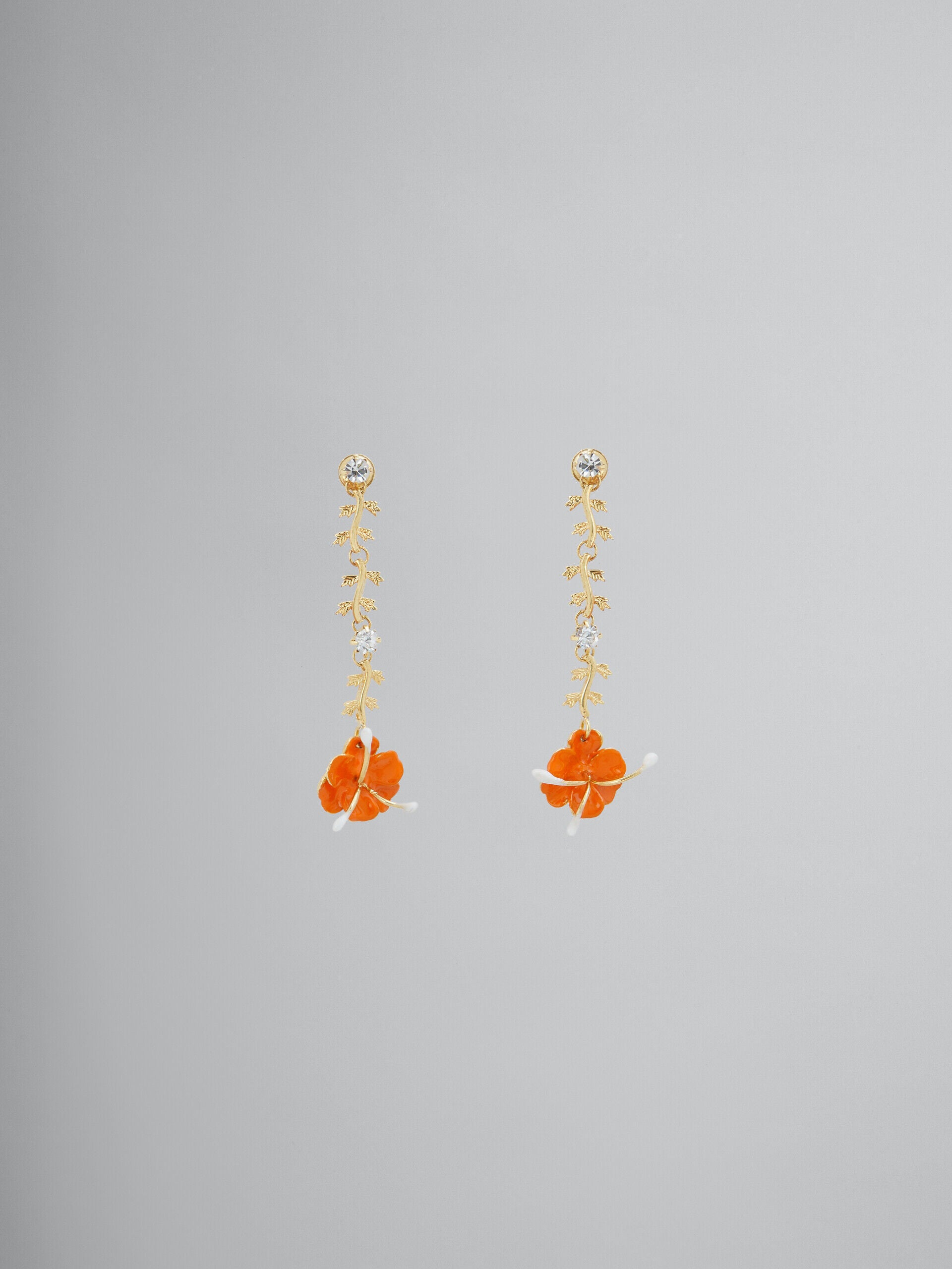 MARNI WOMEN'S GOLD FLORAL DROP EARRINGS