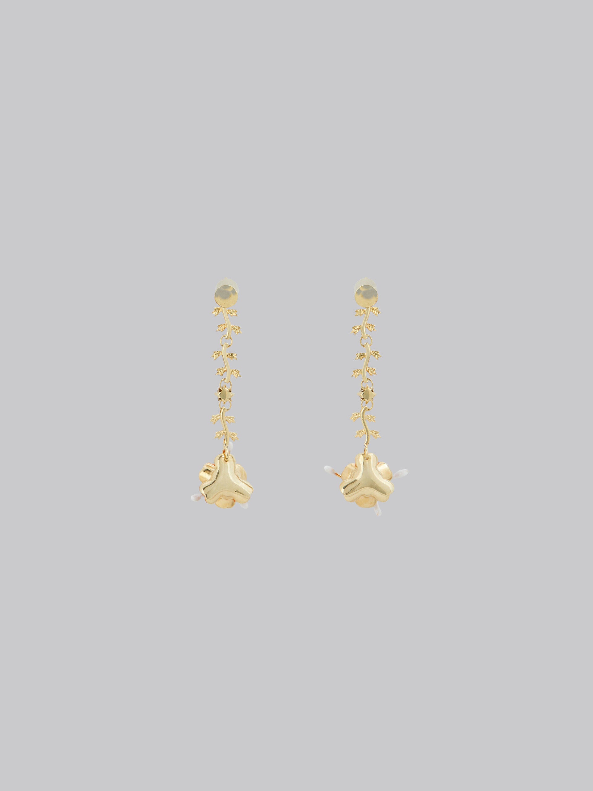 MARNI WOMEN'S GOLD FLORAL DROP EARRINGS