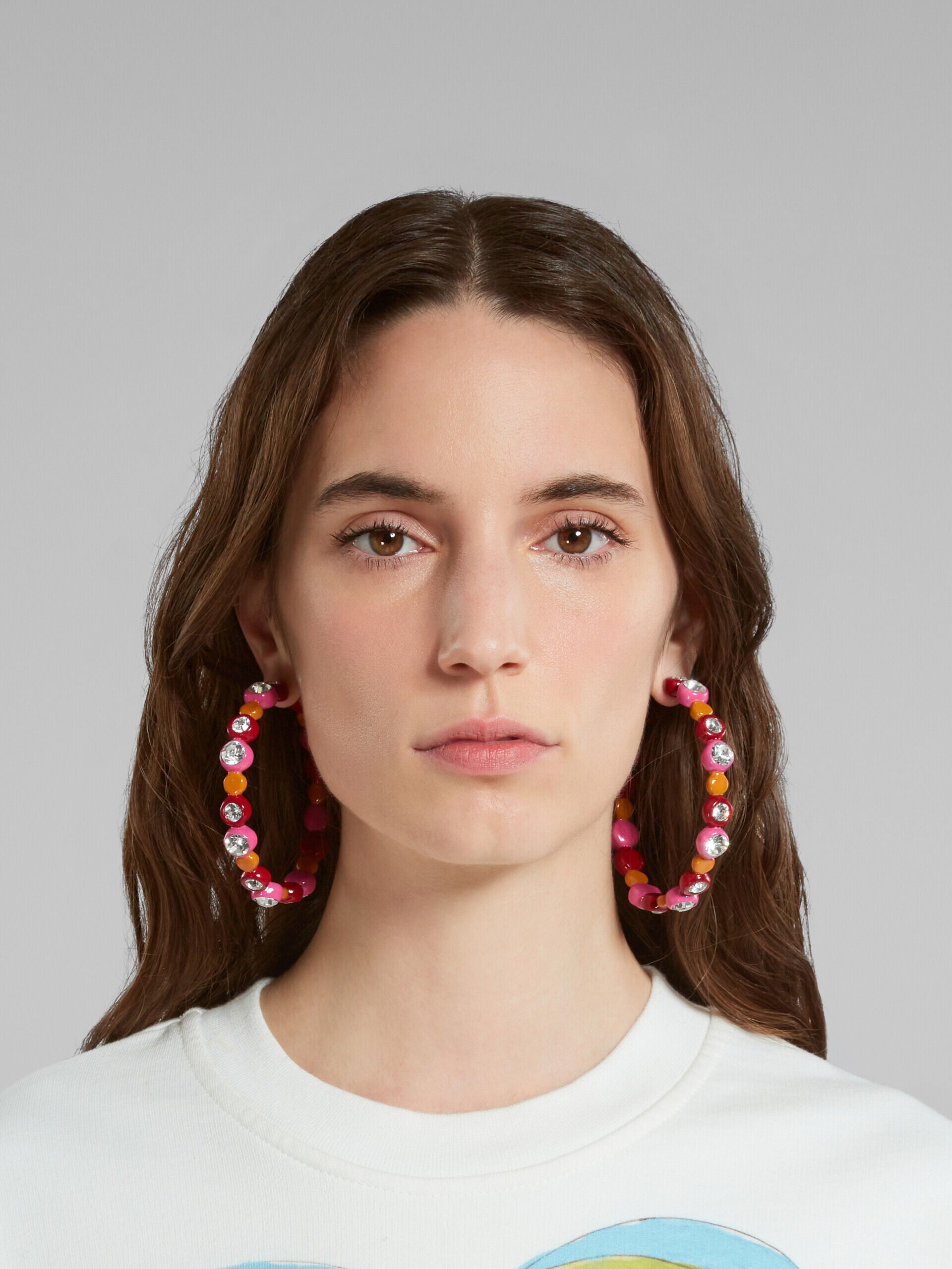 MARNI WOMEN'S COLORFUL BEADED HOOP EARRINGS