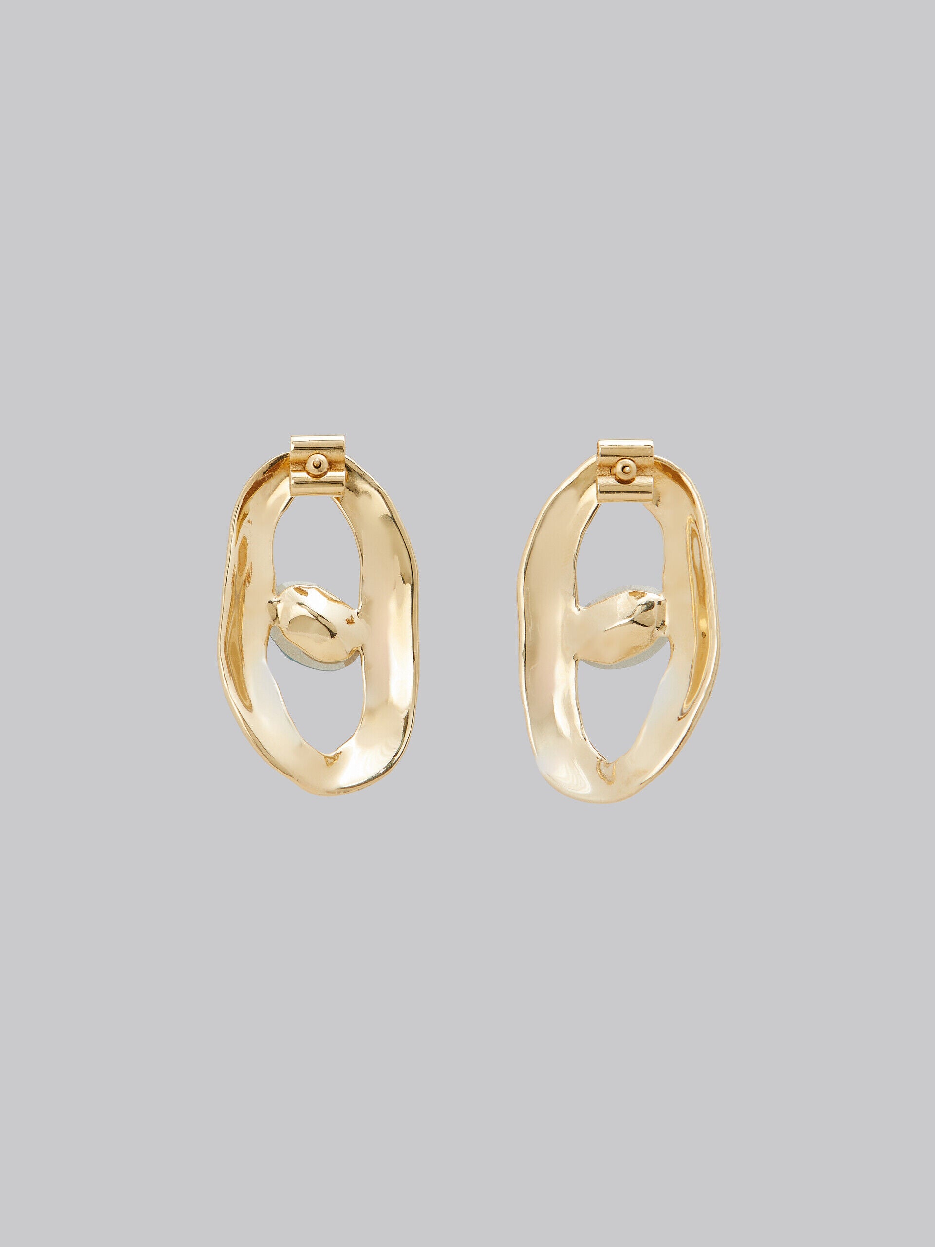 MARNI WOMEN'S GOLD-TONE EARRINGS WITH EMERALD STONES