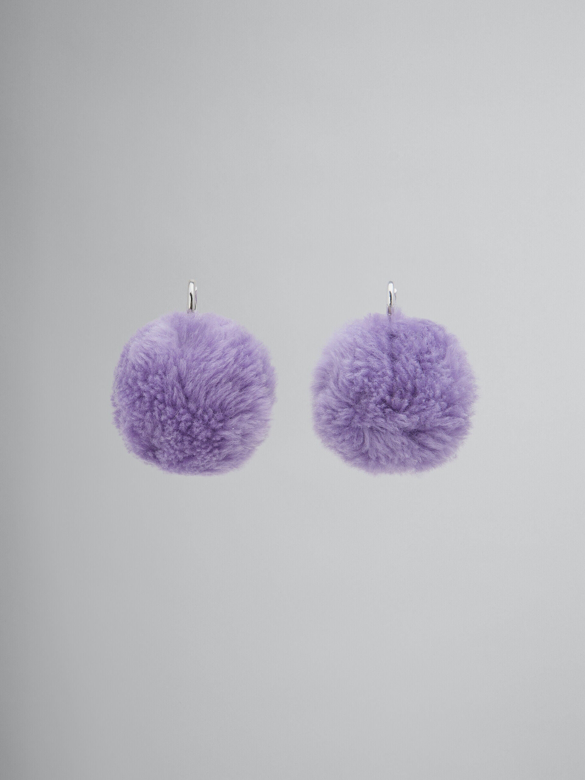 MARNI WOMEN'S LIGHT ORCHID POM-POM EARRINGS