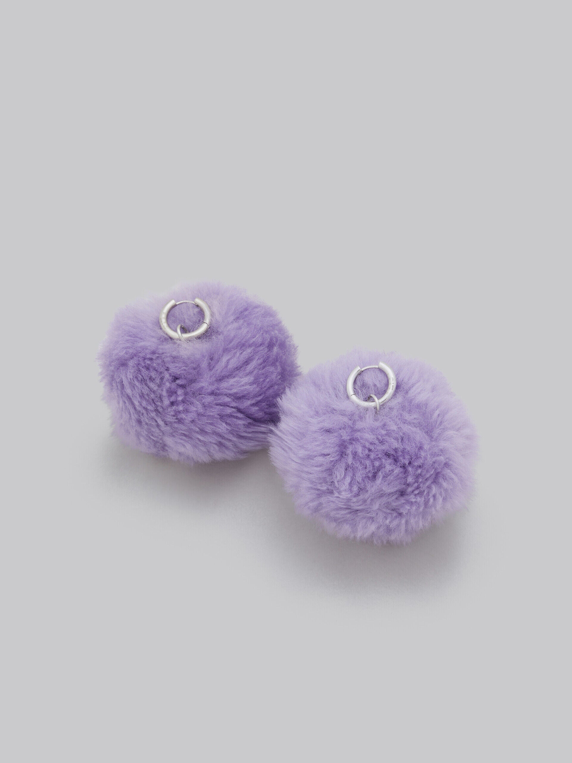 MARNI WOMEN'S LIGHT ORCHID POM-POM EARRINGS