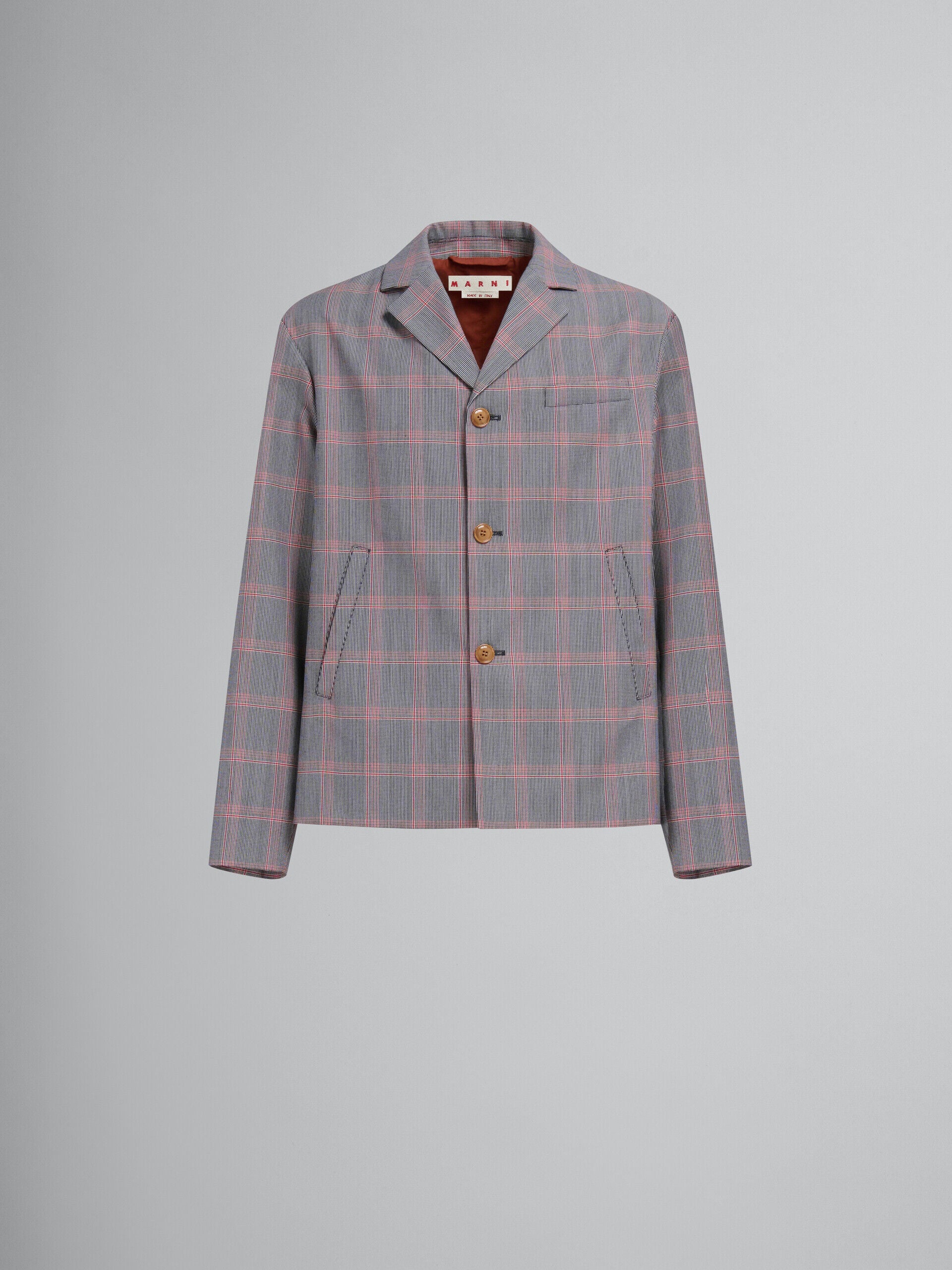 MARNI MEN'S GRAY PLAID TAILORED JACKET