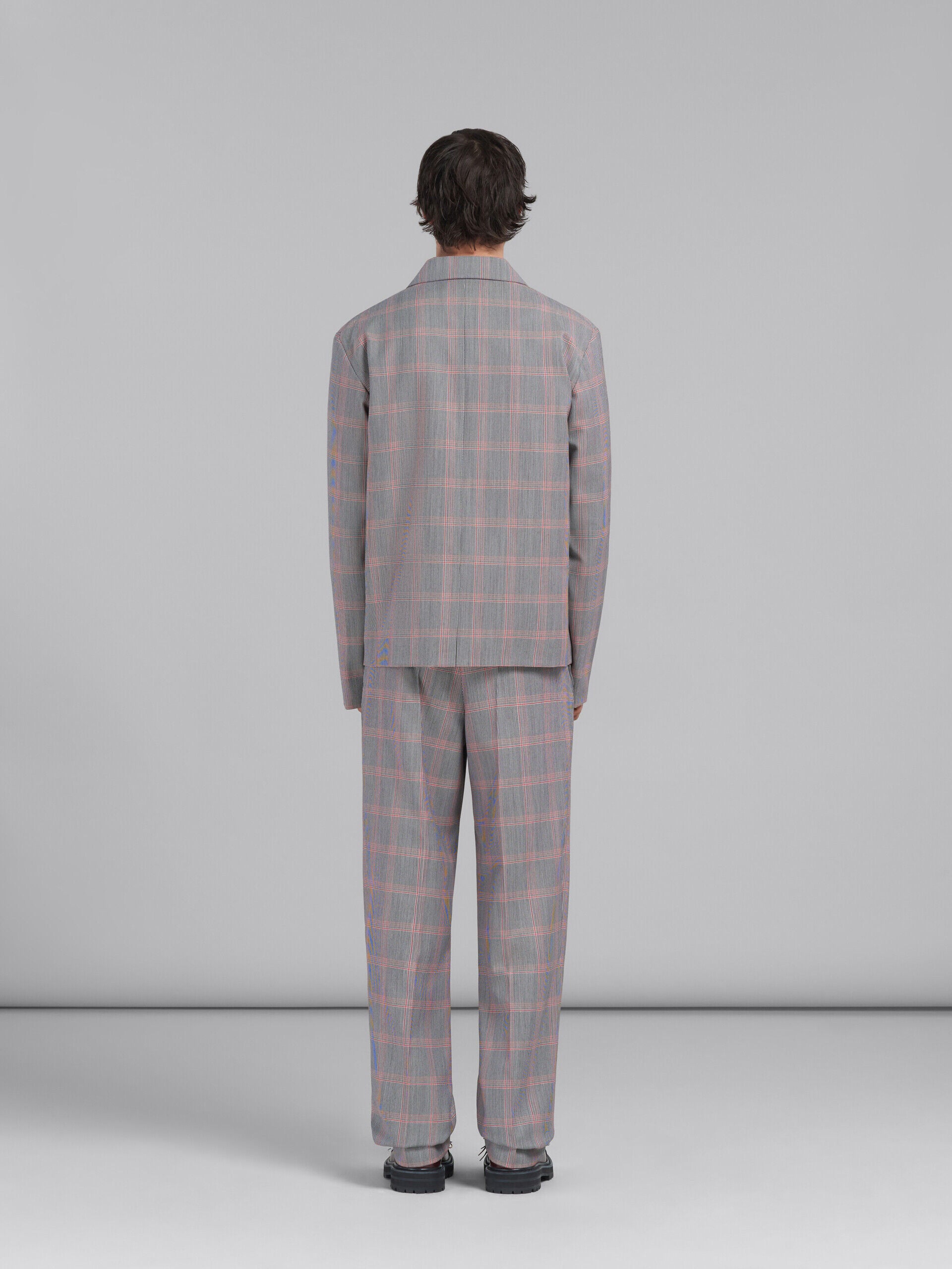 MARNI MEN'S GRAY PLAID TAILORED JACKET