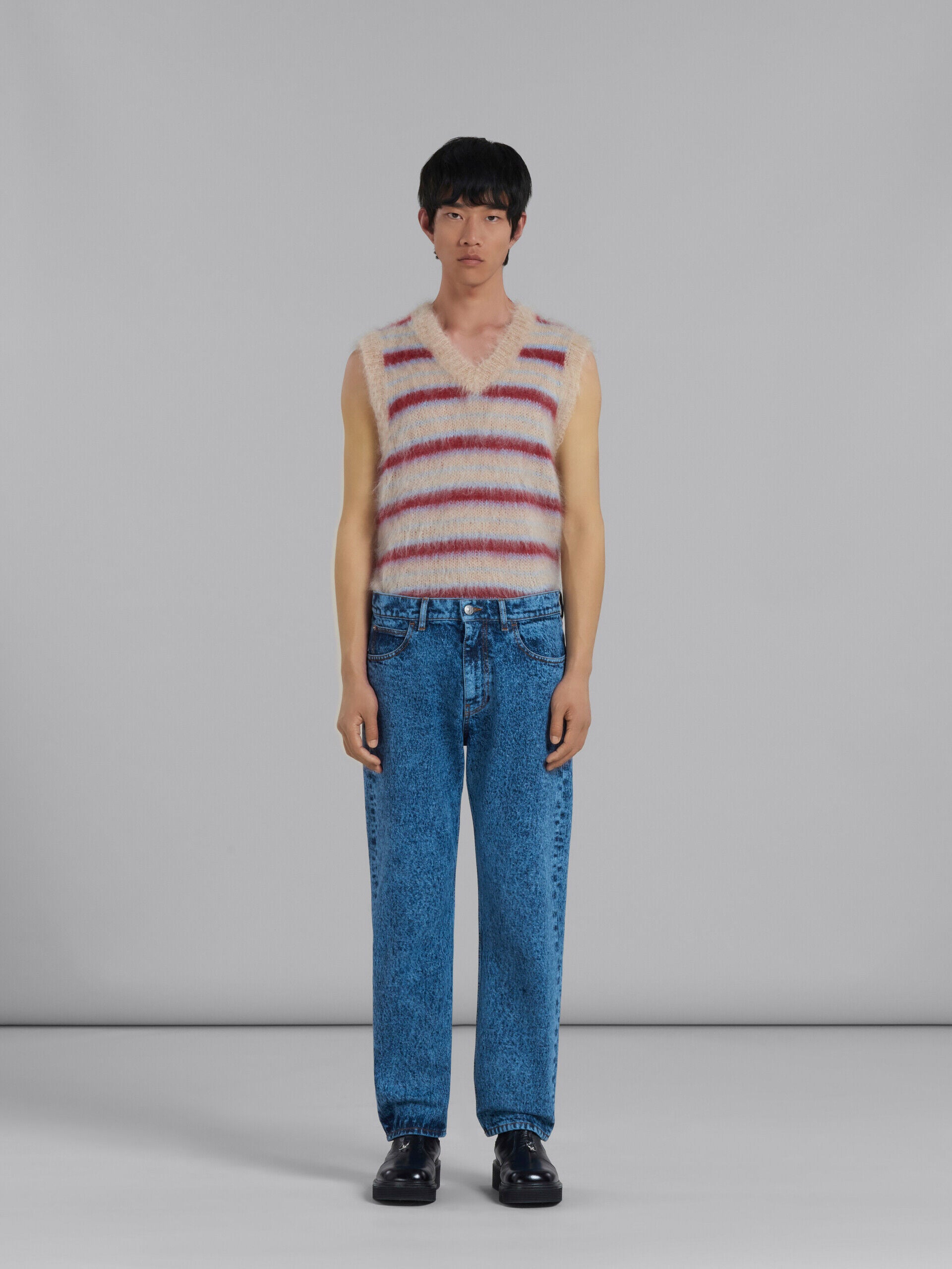 MARNI MEN'S BLUE STRAIGHT-LEG DENIM TROUSERS