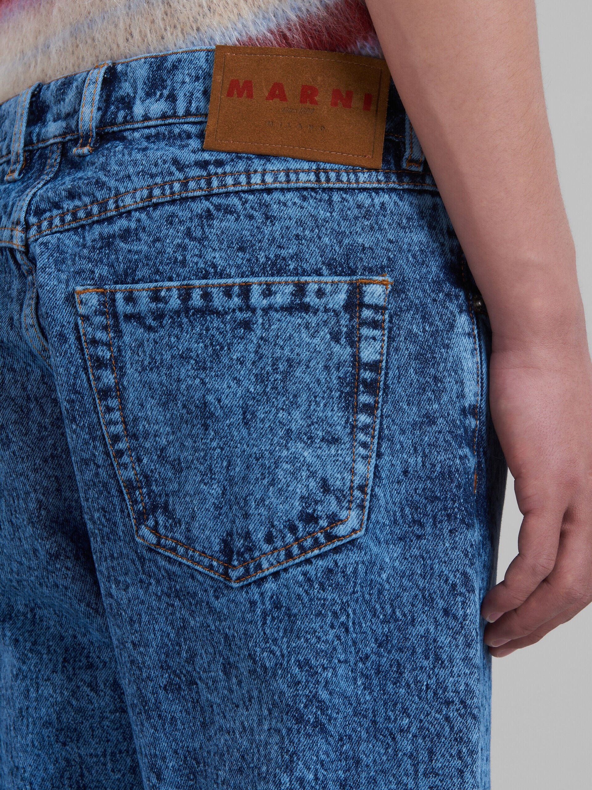 MARNI MEN'S BLUE STRAIGHT-LEG DENIM TROUSERS