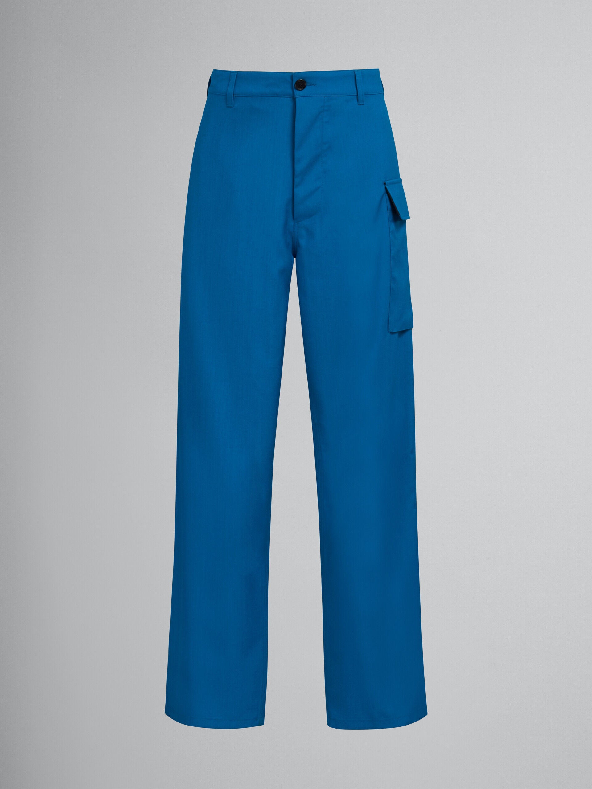 MARNI MEN'S BLUE STRAIGHT-LEG CARGO TROUSERS