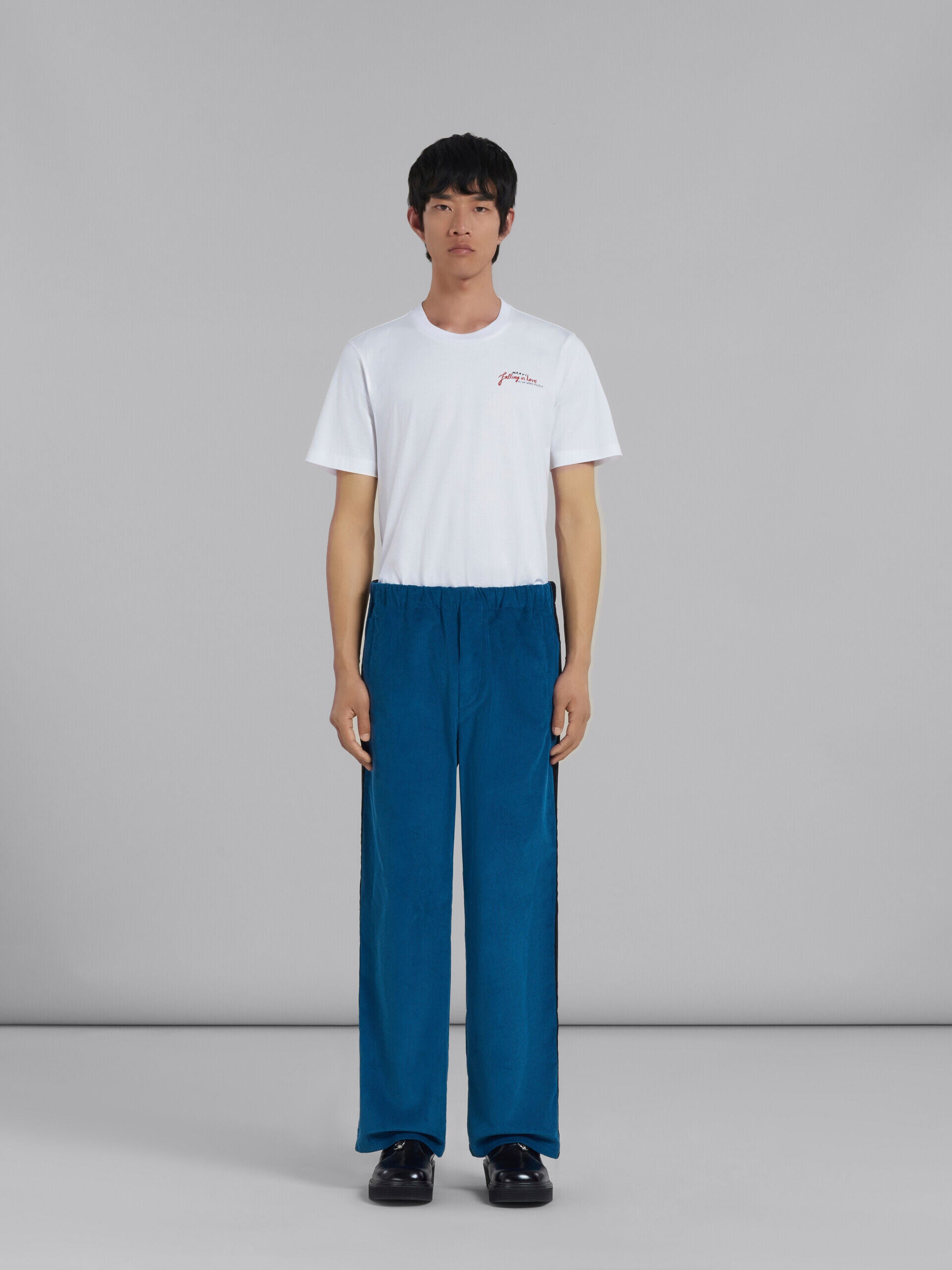 MARNI MEN'S DARK BLUE WIDE-LEG TROUSERS
