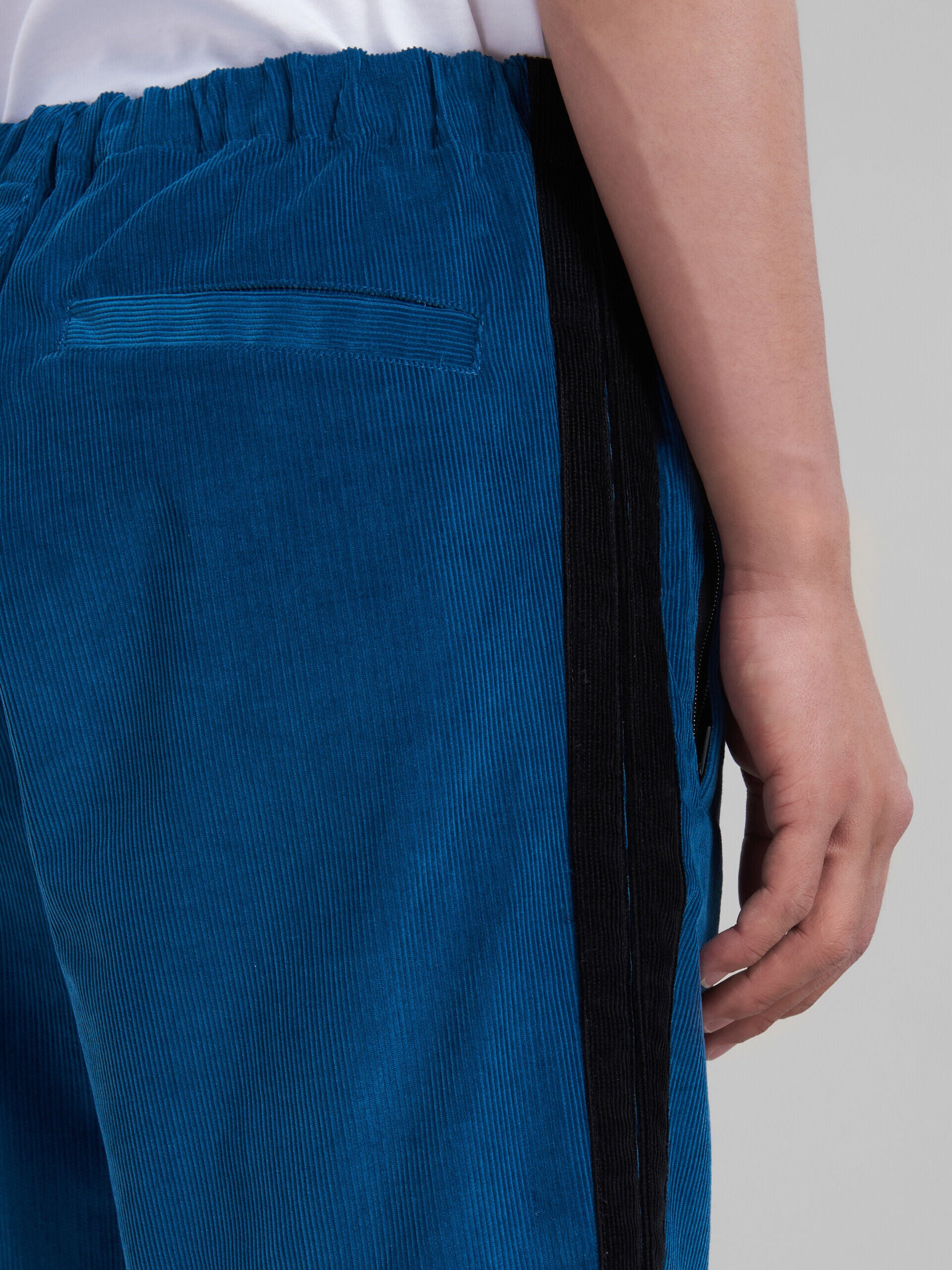 MARNI MEN'S DARK BLUE WIDE-LEG TROUSERS