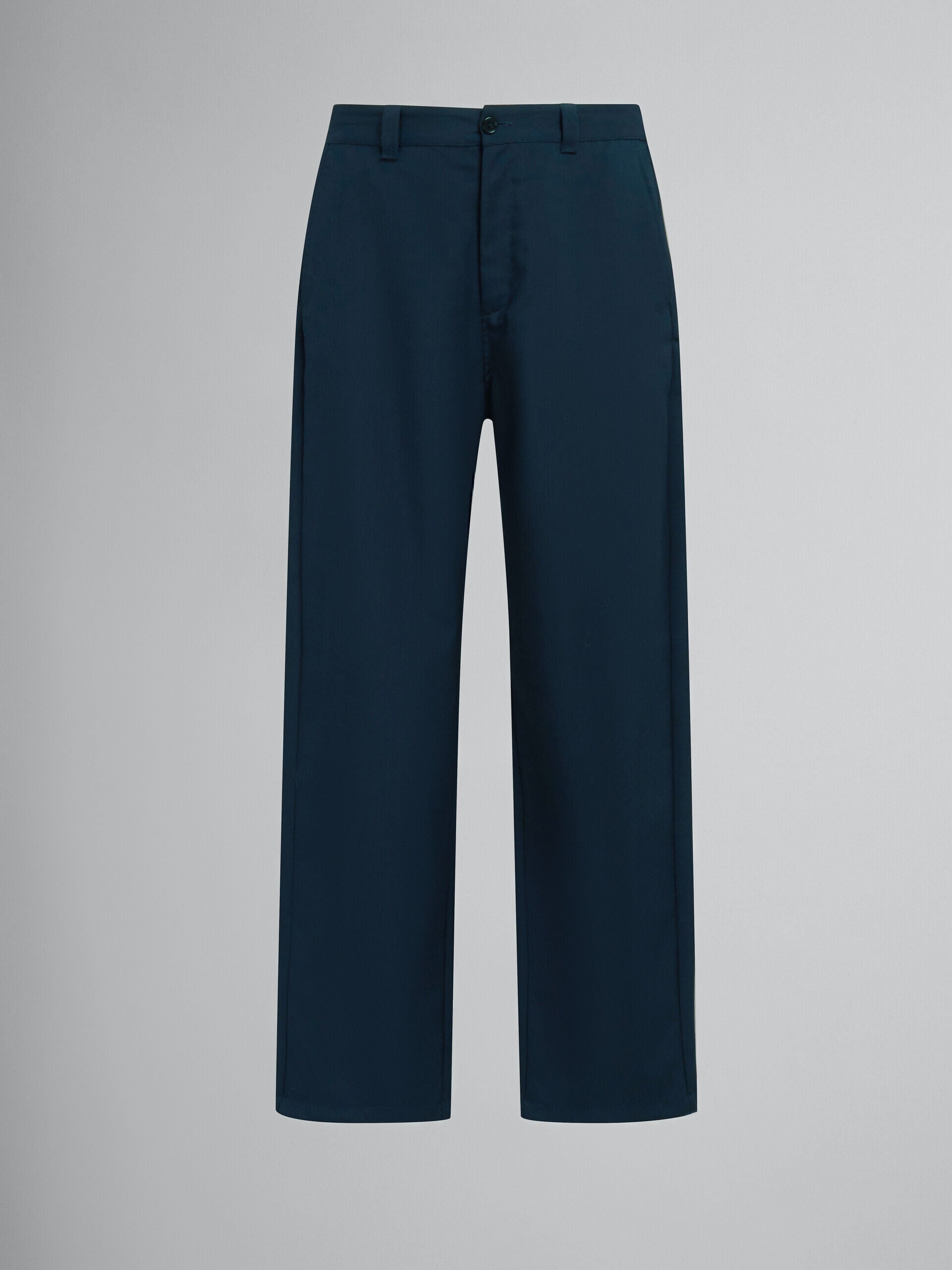 MARNI MEN'S NAVY WIDE-LEG TAILORED TROUSERS
