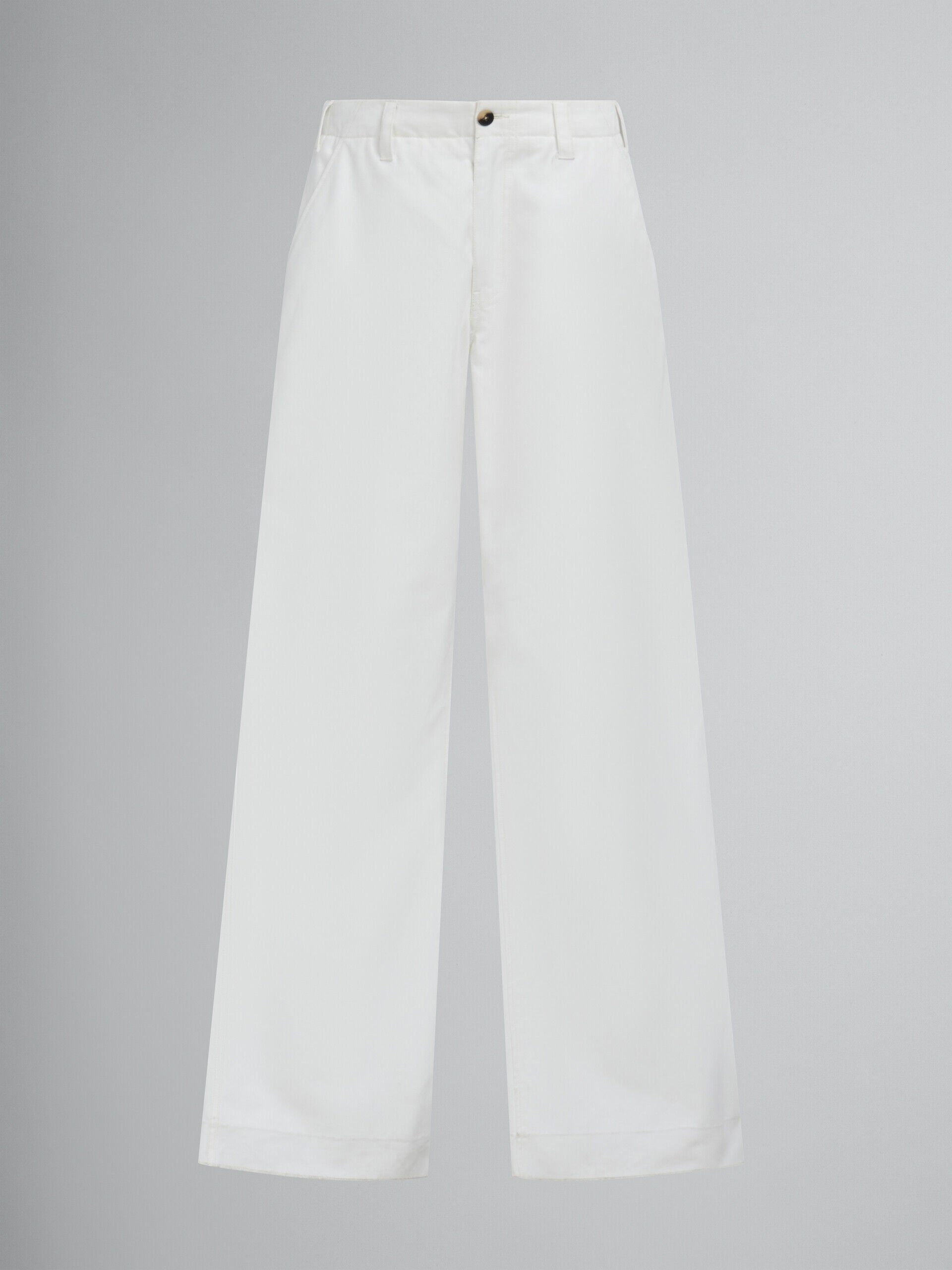 MARNI MEN'S LILY WHITE WIDE-LEG TROUSERS