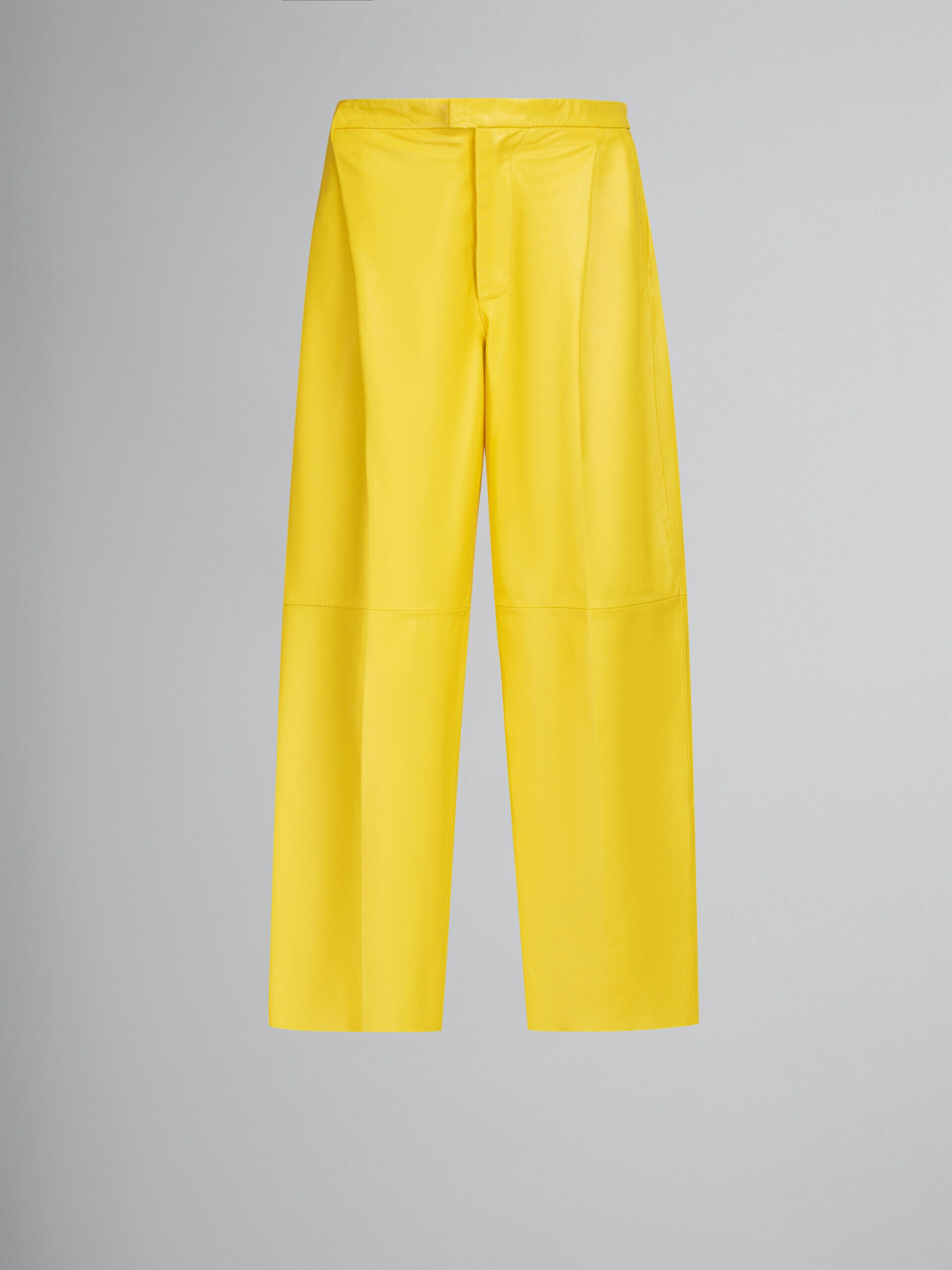 MARNI MEN'S YELLOW WIDE-LEG TROUSERS