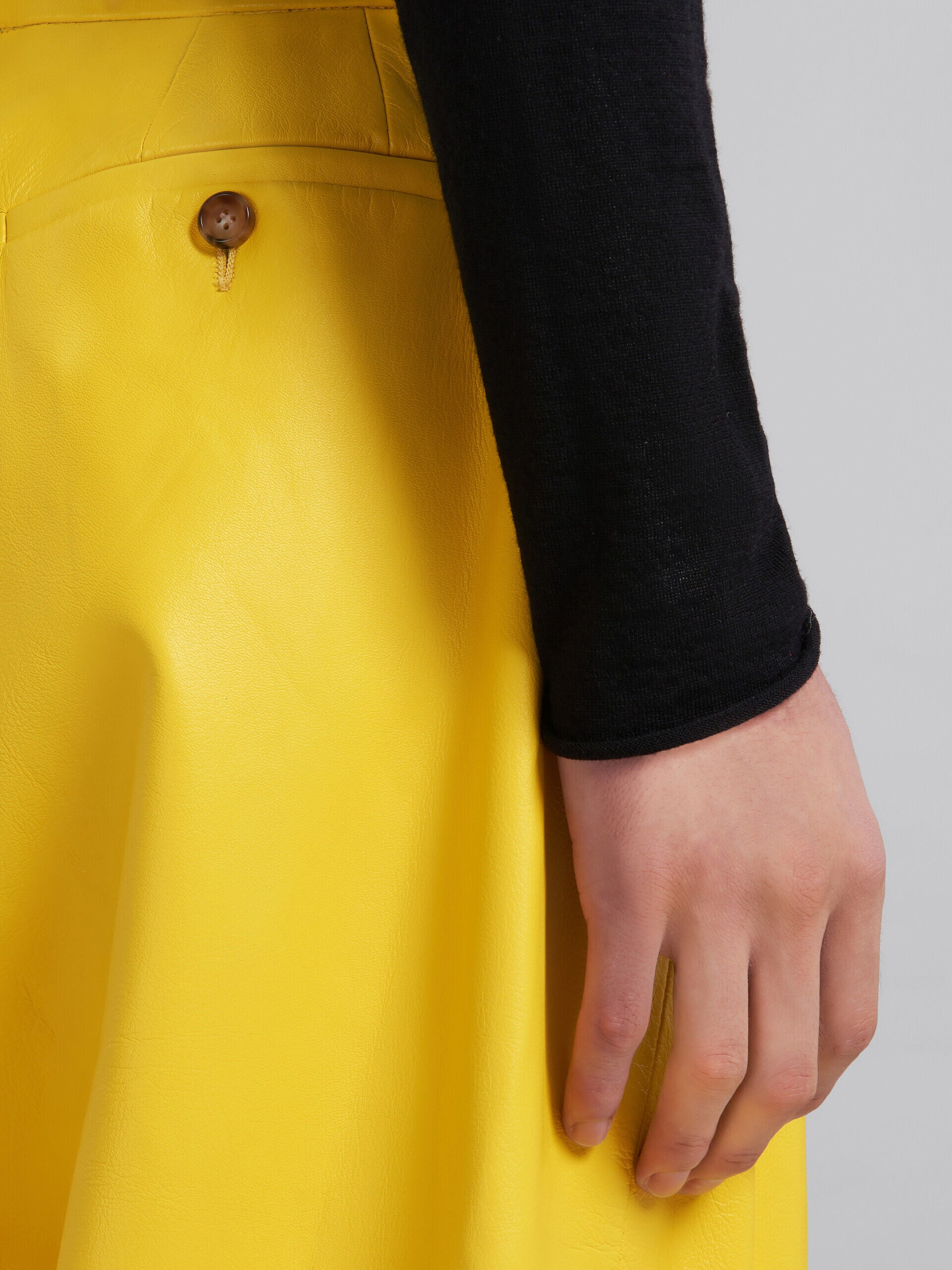 MARNI MEN'S YELLOW WIDE-LEG TROUSERS