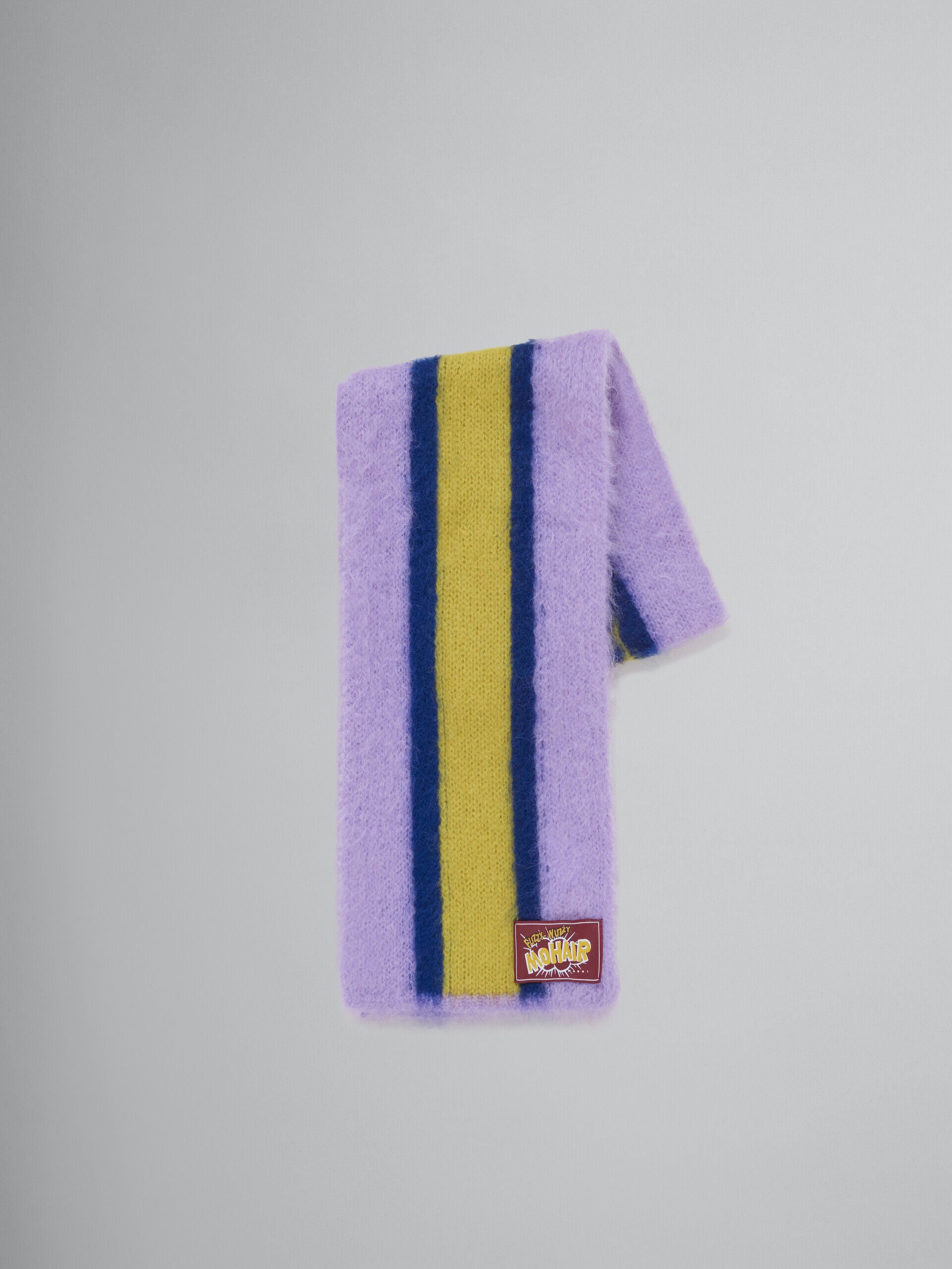 MARNI MEN'S LILAC AND YELLOW STRIPED SCARF