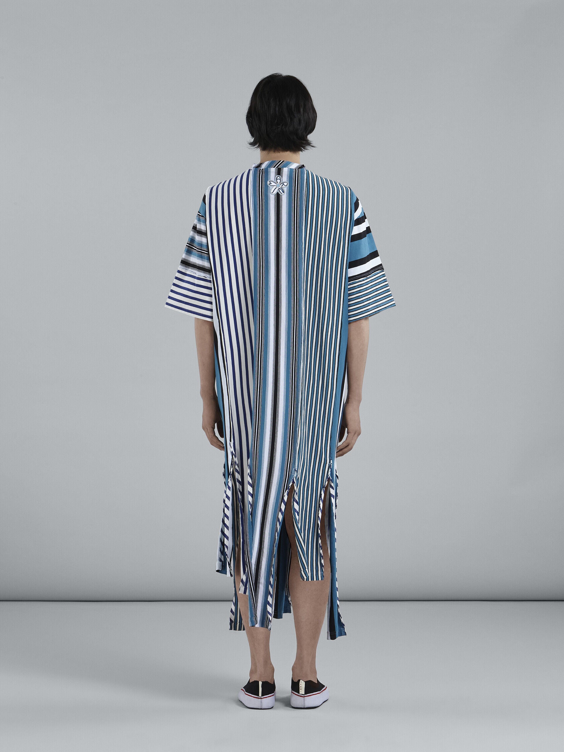 MARNI MEN'S STRIPED MULTICOLOR FRINGE DETAIL SHIRT