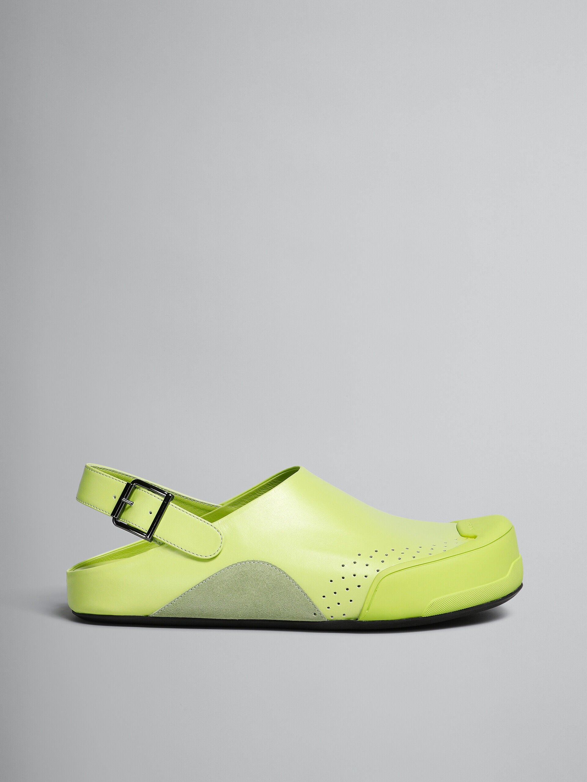 MARNI MEN'S LIGHT GREEN LEATHER SHOES