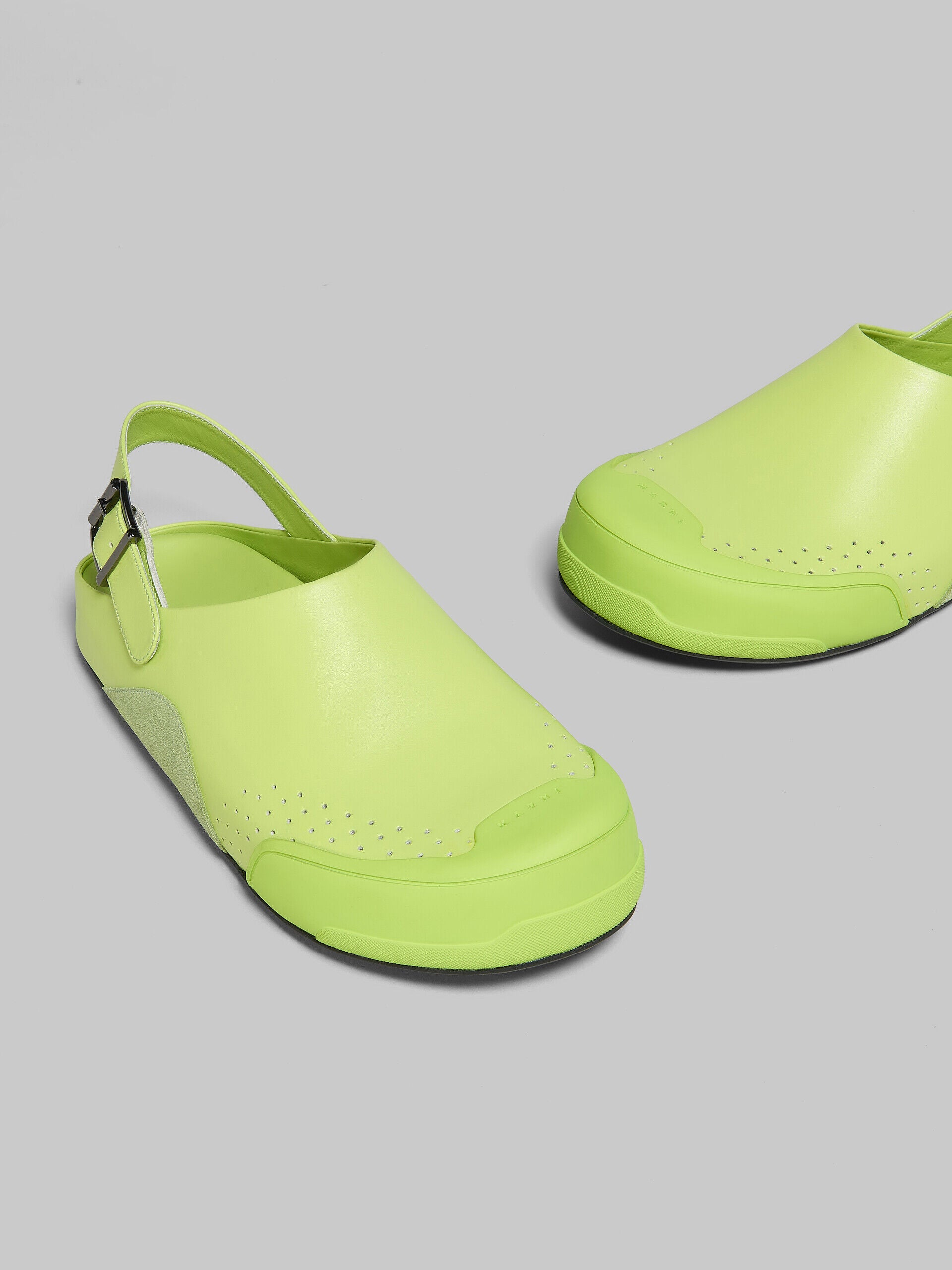 MARNI MEN'S LIGHT GREEN LEATHER SHOES