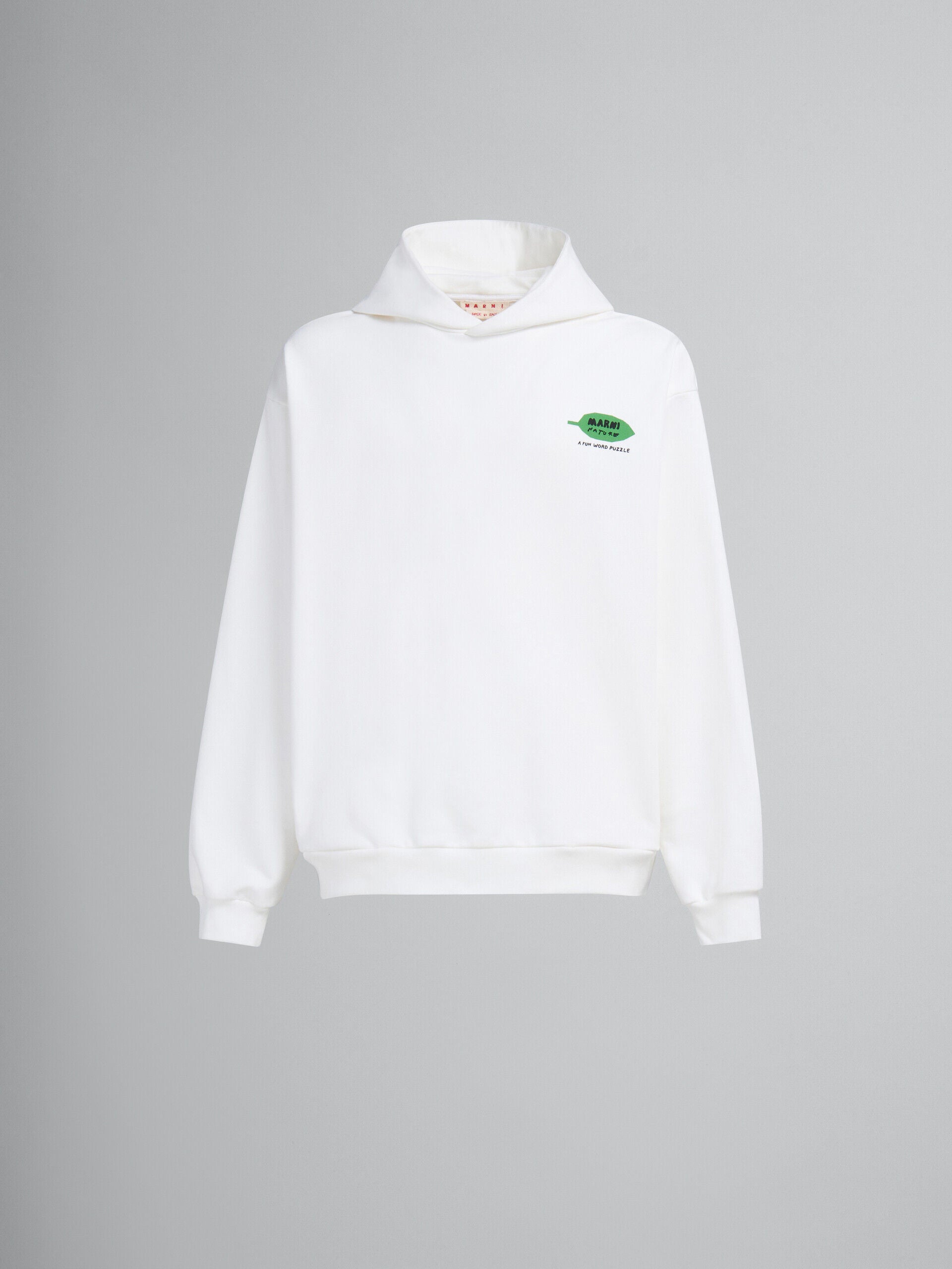 MARNI MEN'S WHITE RELAXED SWEATER WITH LOGO DETAIL