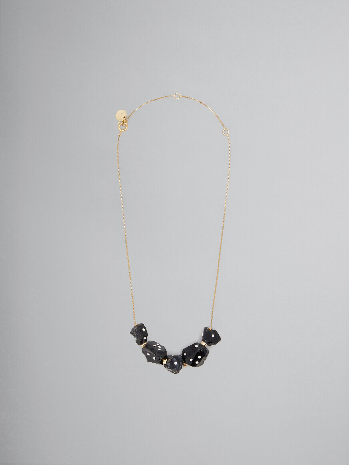 MARNI WOMEN'S GOLD CHAIN NECKLACE WITH BLACK BEADS