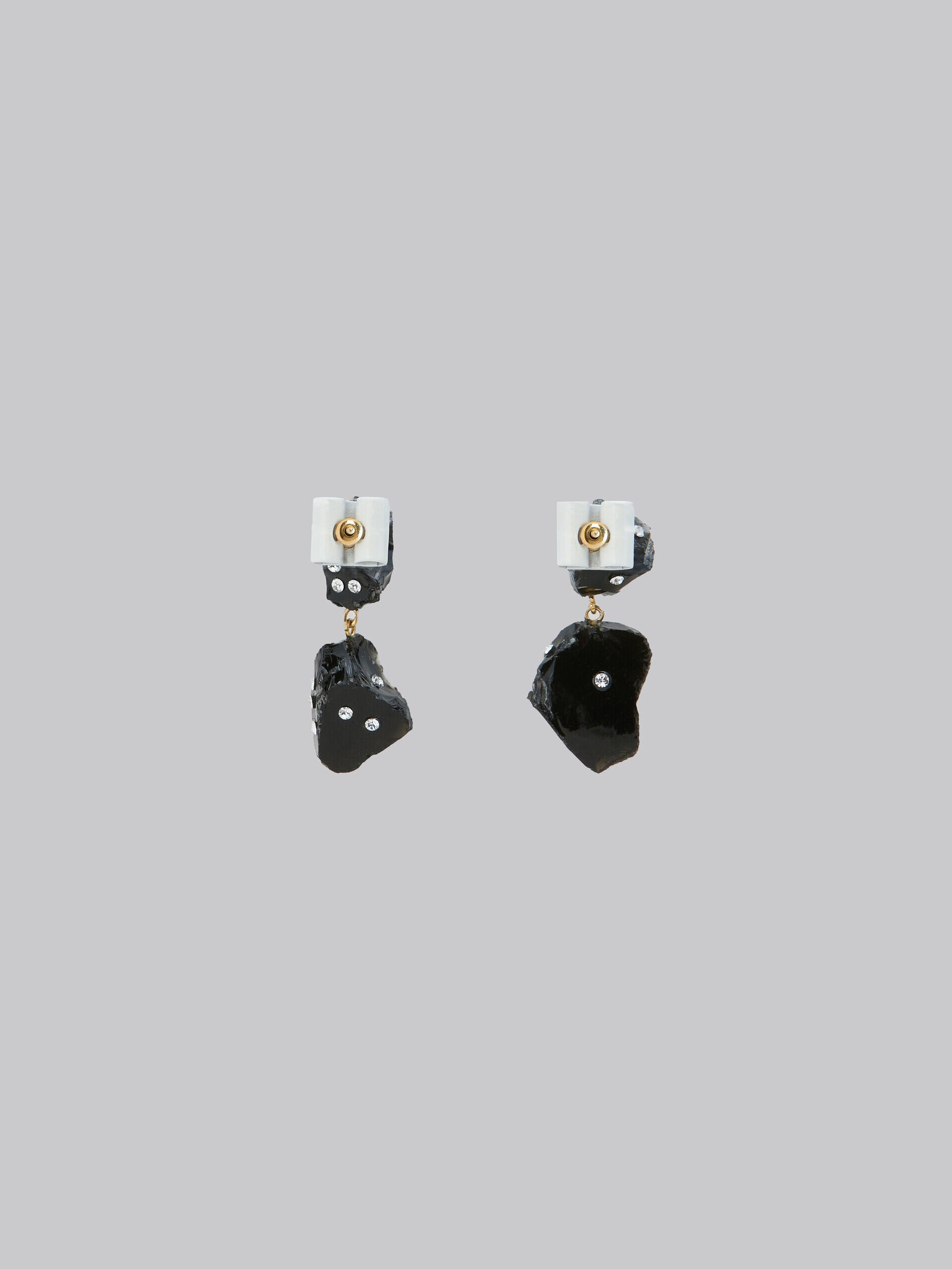 MARNI WOMEN'S BLACK SCULPTURAL DROP EARRINGS