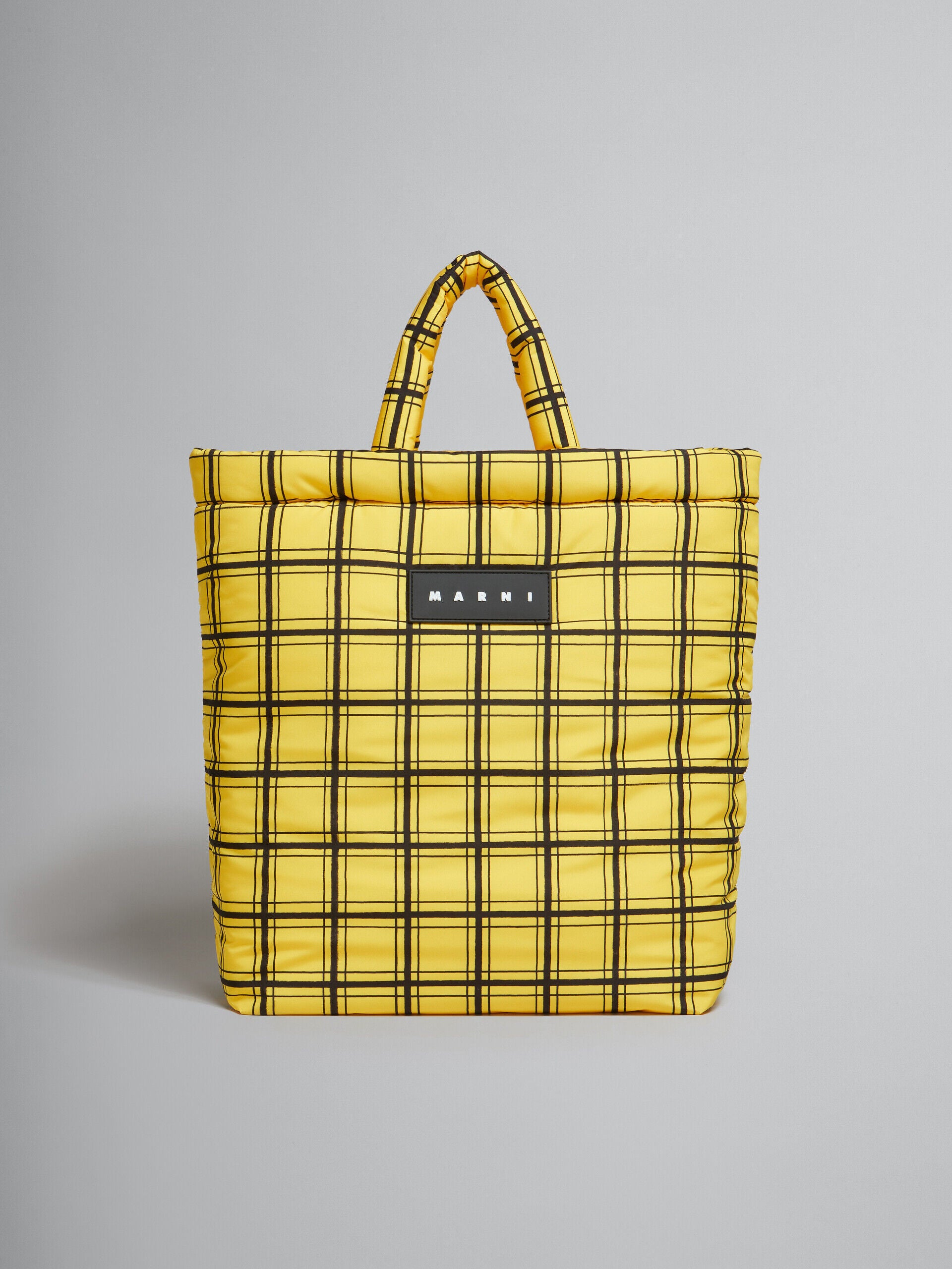 MARNI WOMEN'S YELLOW PLAID TOTE BAG