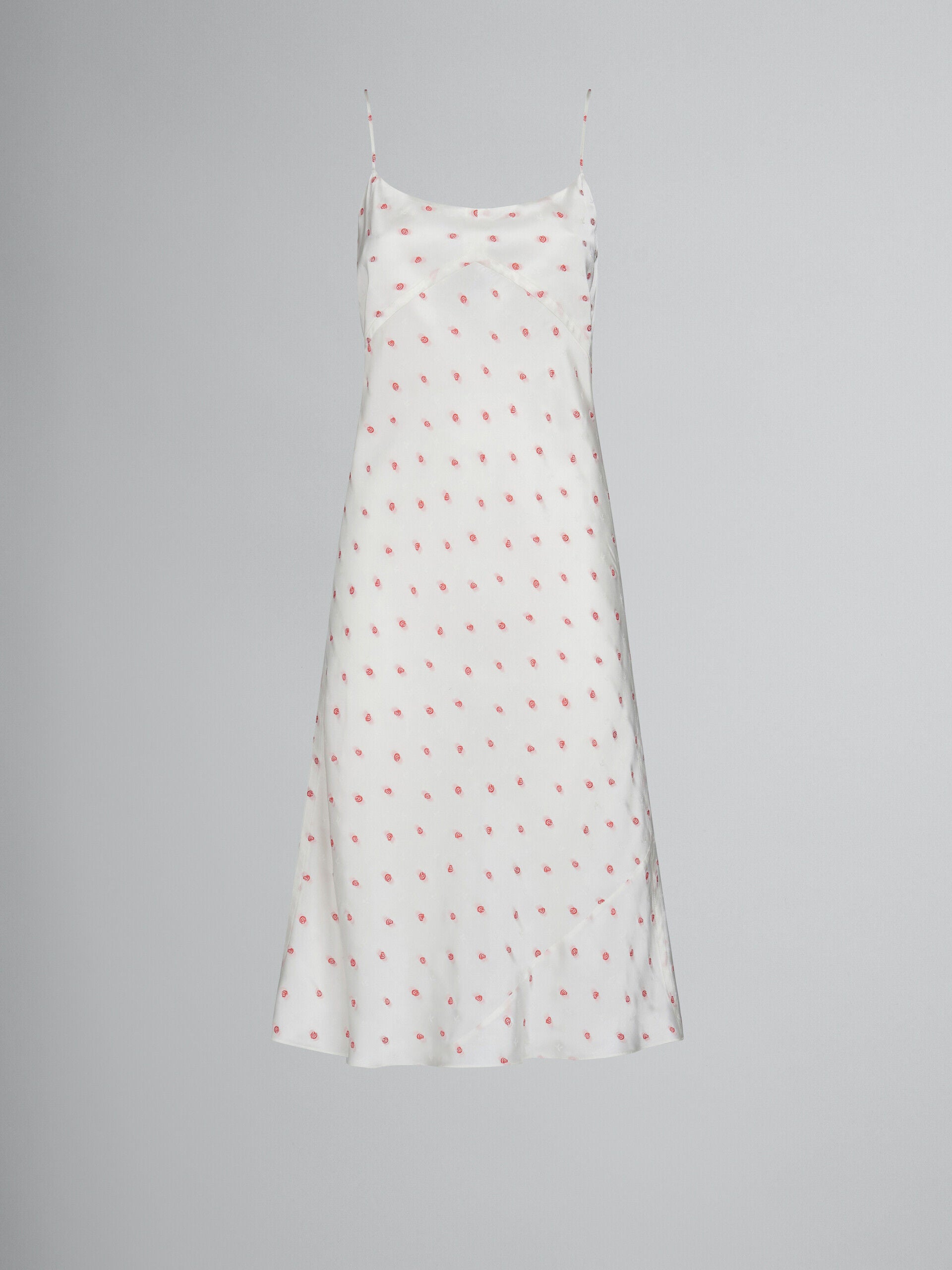 MARNI WOMEN'S WHITE SLIP DRESS WITH FLORAL PATTERN