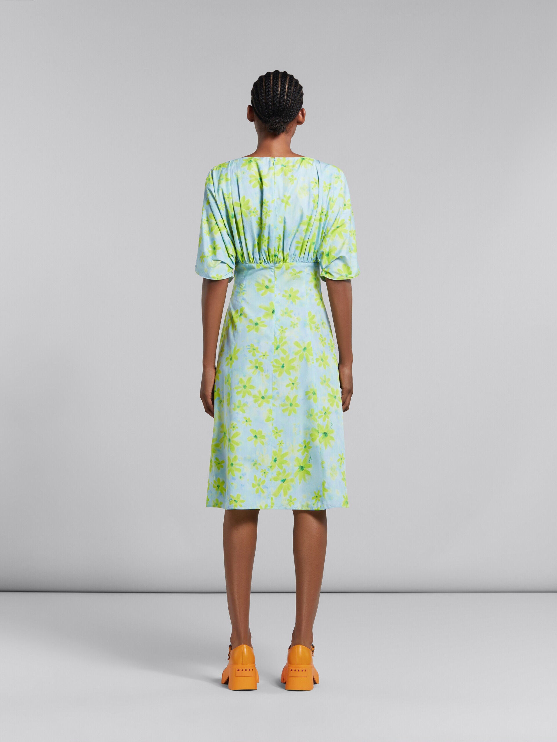 MARNI WOMEN'S AQUAMARINE FLORAL PRINT DRESS