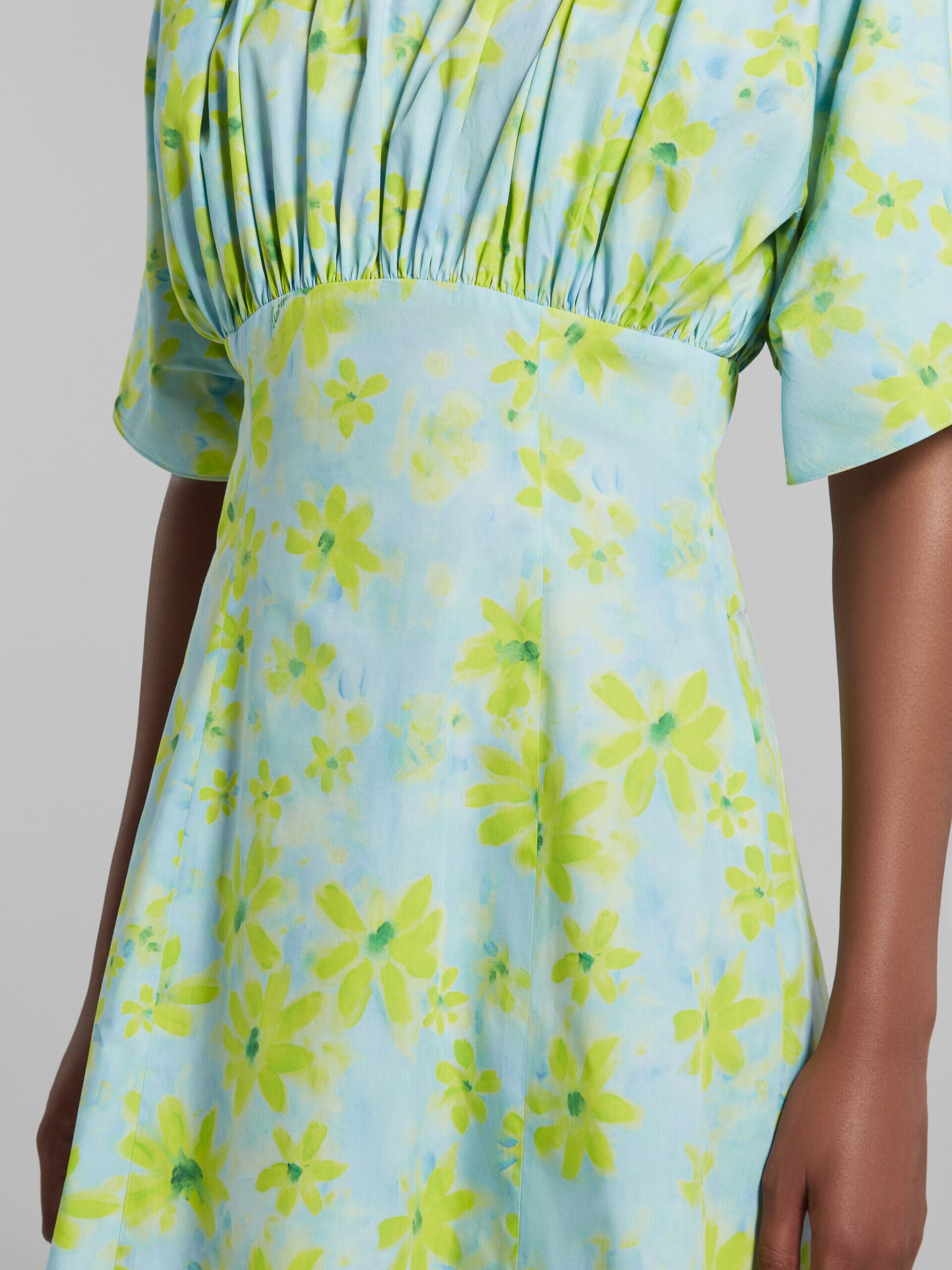 MARNI WOMEN'S AQUAMARINE FLORAL PRINT DRESS